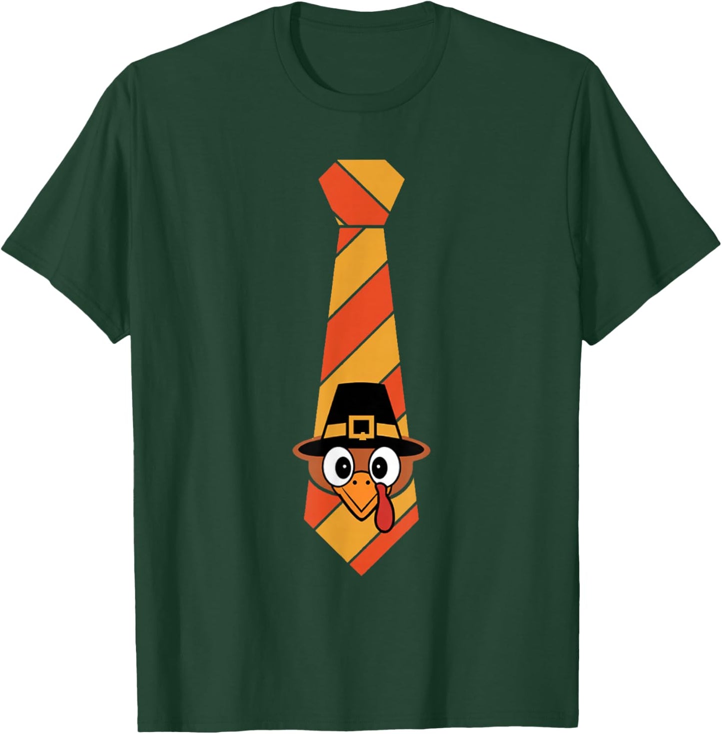 Funny Thanksgiving Tie With Turkey For Family Dinner T-Shirt - T-Shirt | Forest