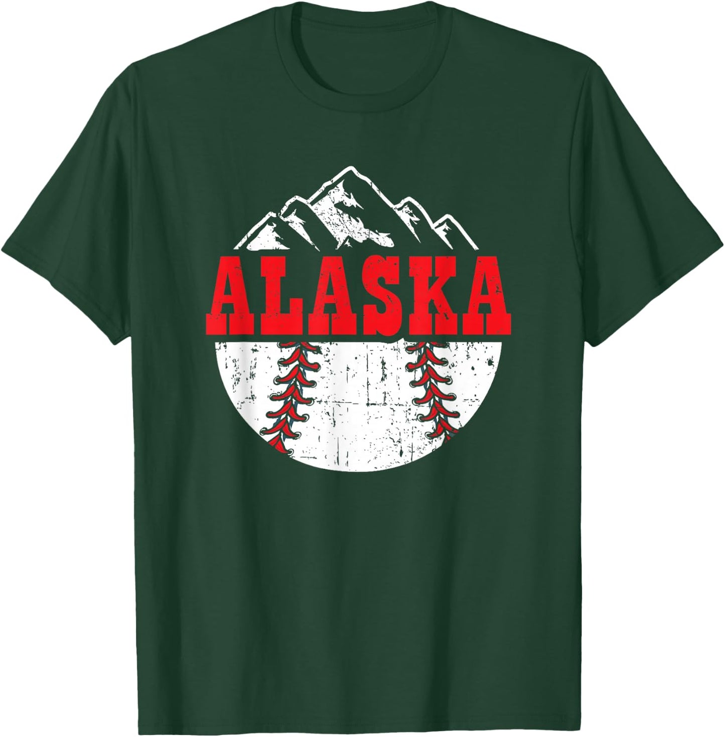 Alaska Baseball Team Player Gift | Alaskan, Softball, Sports T-Shirt - T-Shirt | Forest