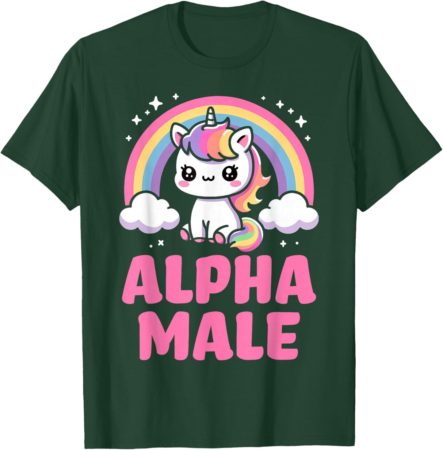 Funny Ironie Men's Outfit Cute Unicorn Alpha Male T-Shirt - T-Shirt | Forest
