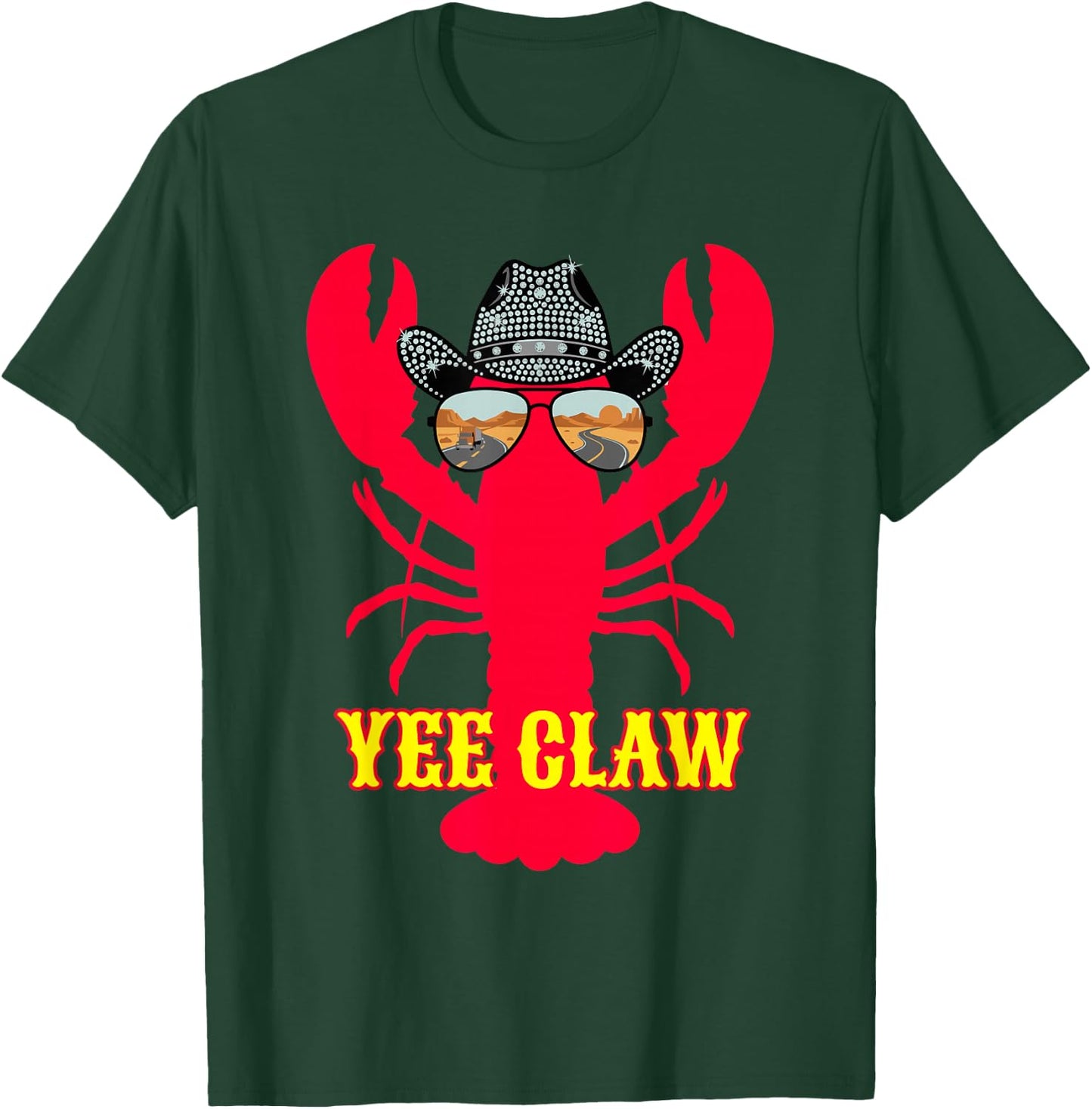 Yee Claw Chapeau de Lunettes de Soleil Homard T-Shirt - T-Shirt | Forest