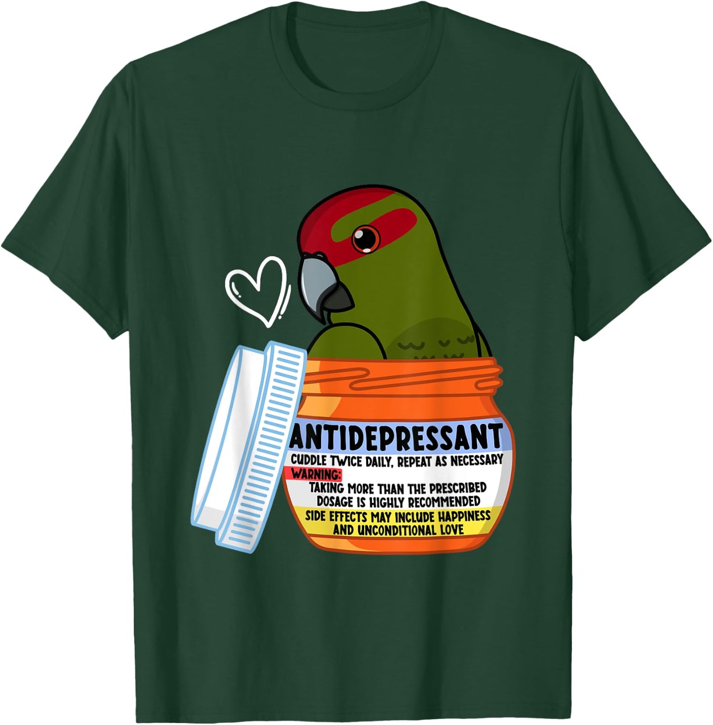 Cute Antidepressant Parrot I Red-crowned Kakariki T-Shirt - T-Shirt | Forest