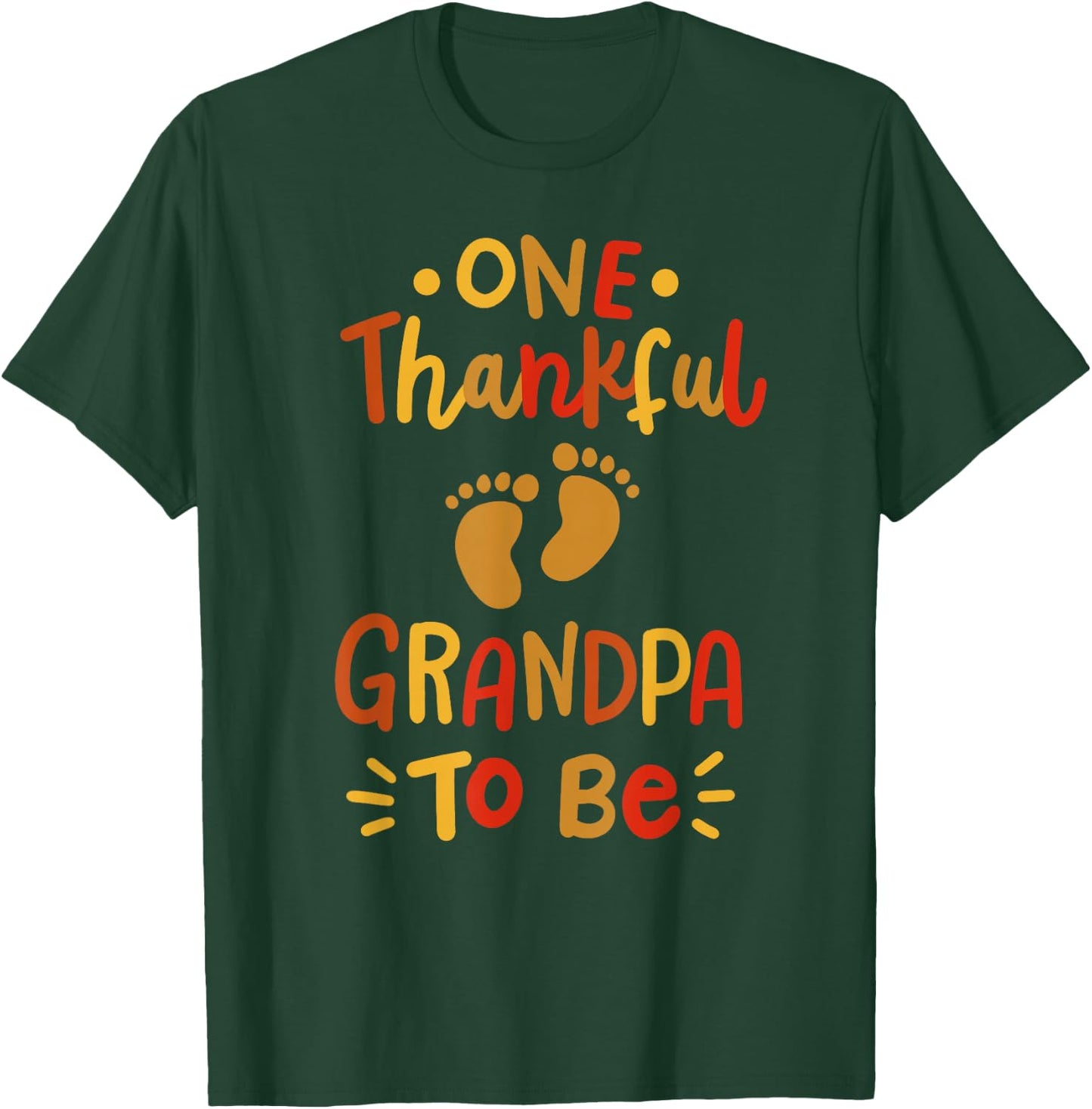 Thanksgiving Pregnancy Announcement Family Thankful Grandpa T-Shirt - T-Shirt | Forest