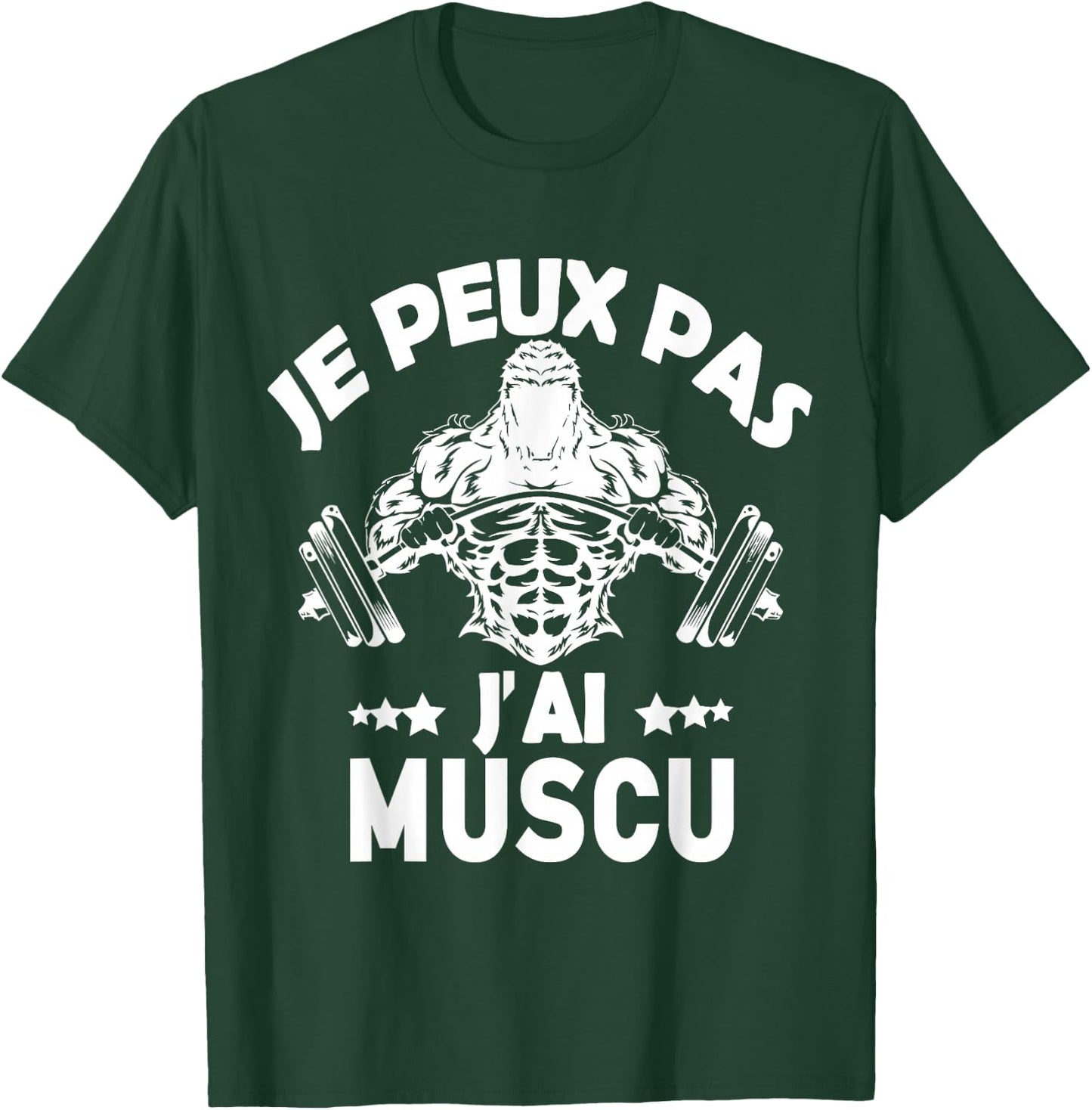 Je Peux Pas J'ai Muscu Bodybuilding Bodybuilding Gym Humour , Black, S T-Shirt - T-Shirt | Forest