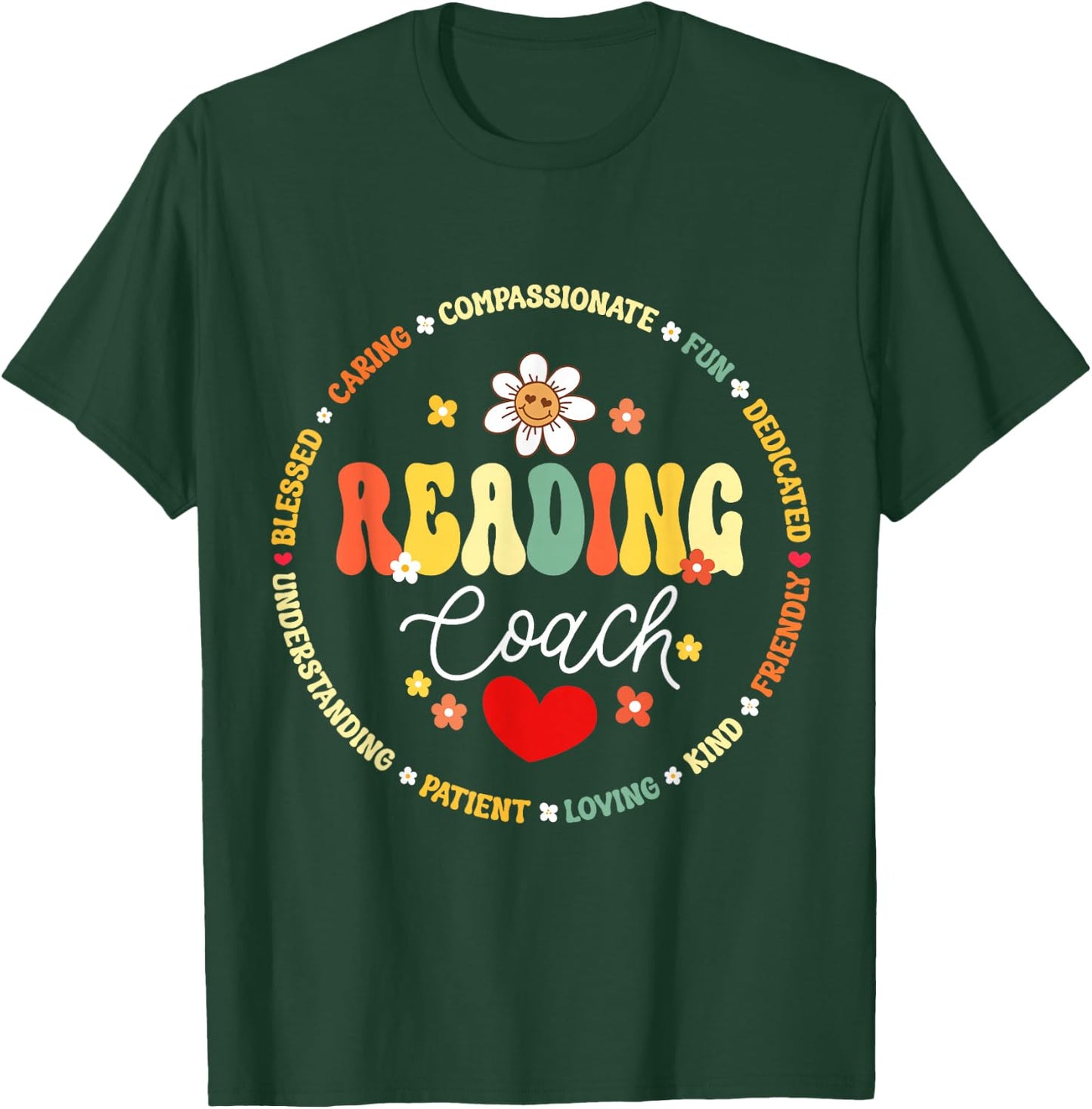 Reading Coach Teacher Interventionist Specialist Literacy T-Shirt - T-Shirt | Forest