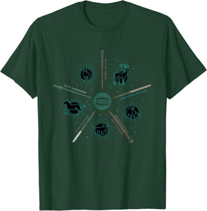Harry Potter Expecto Patronum and Wands -Adults , Black, Small T-Shirt - T-Shirt | Forest