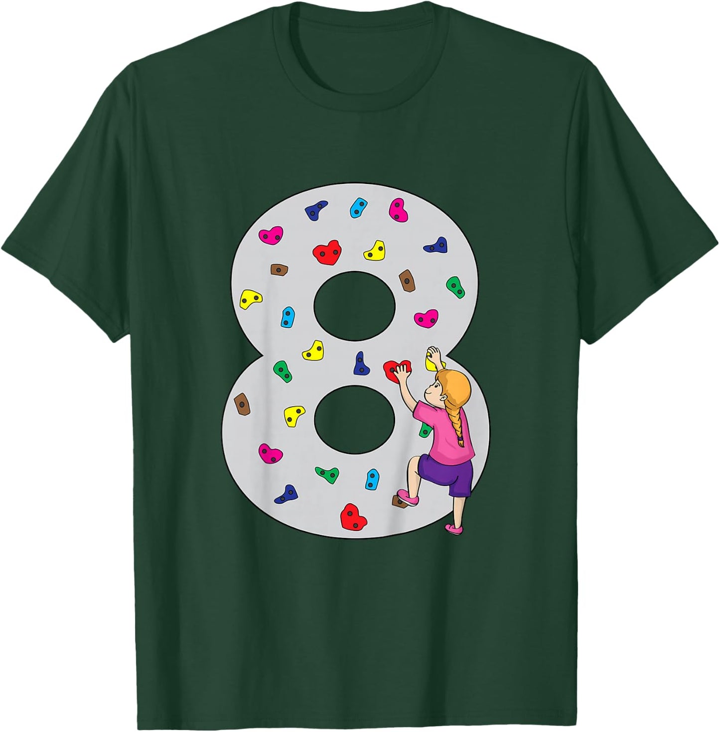 8.Geburtstag Party Klettern Bouldern Kinder Geburtstag Girl T-Shirt - T-Shirt | Forest