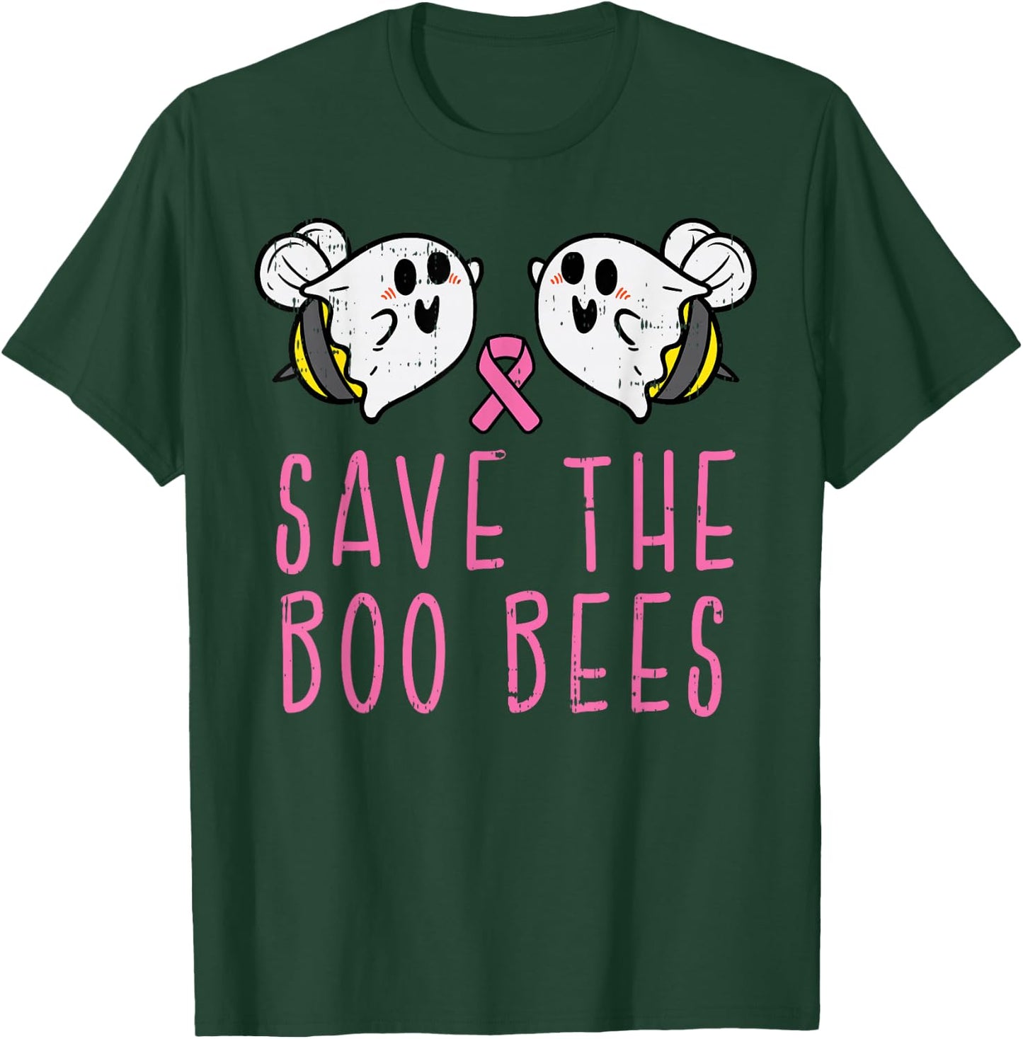 Save The Boo Bees Fun Halloween Breast Cancer Awareness Gift T-Shirt - T-Shirt | Forest