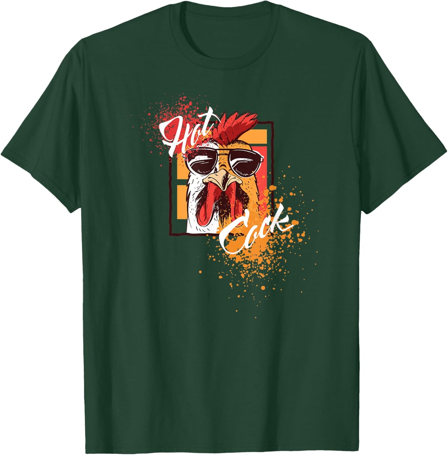 Hot Cock Rooster Sunglasses funny Gift Chicken Farmer T-Shirt - T-Shirt | Forest