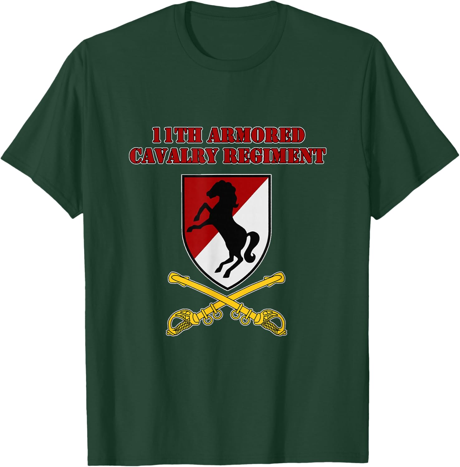 11th Armored Cav Regiment - 11th ACR vets Design on Front T-Shirt - T-Shirt | Forest