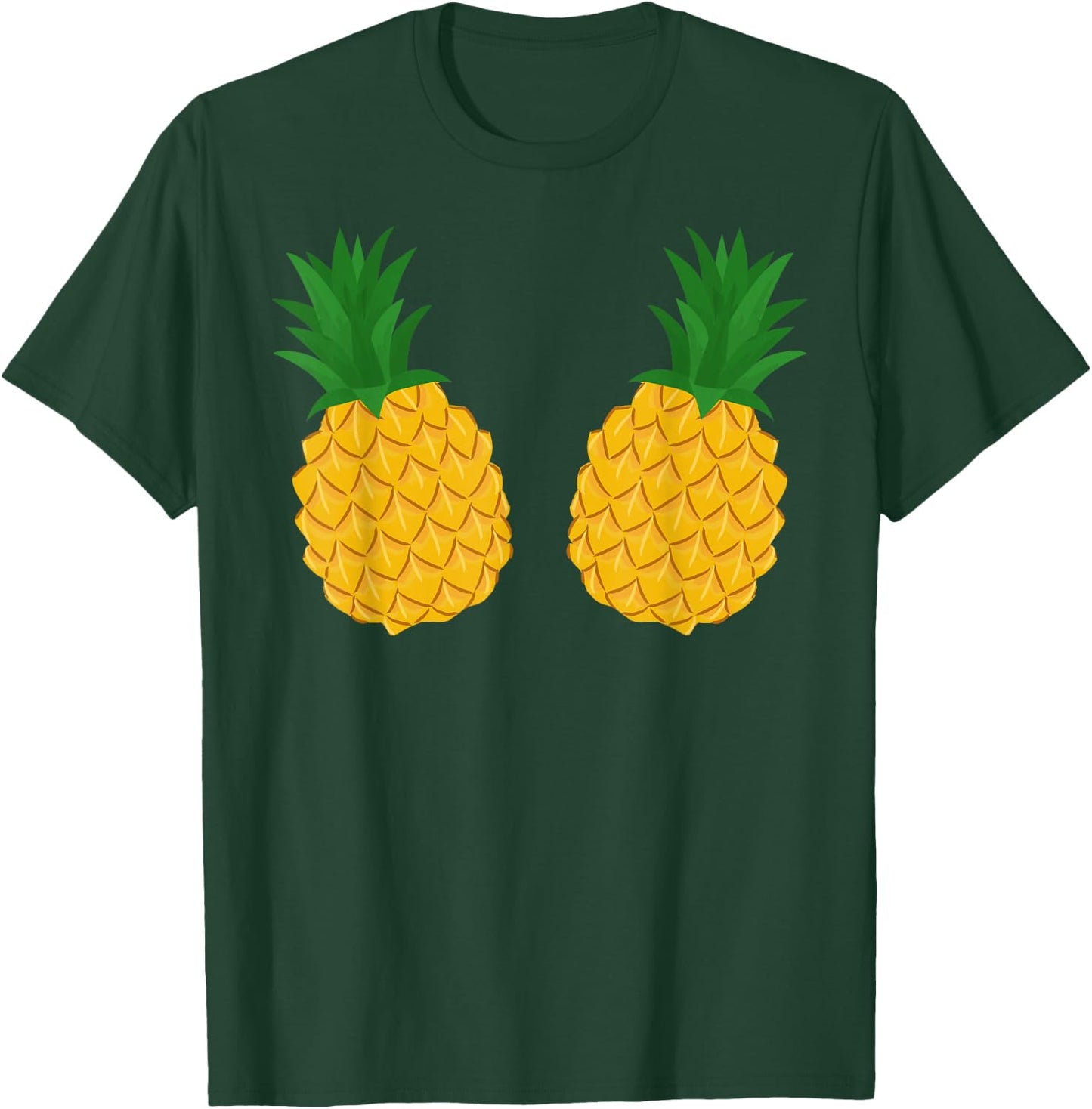 Pineapple Bra Funny Hawaiian Bikini , black, S T-Shirt - T-Shirt | Forest