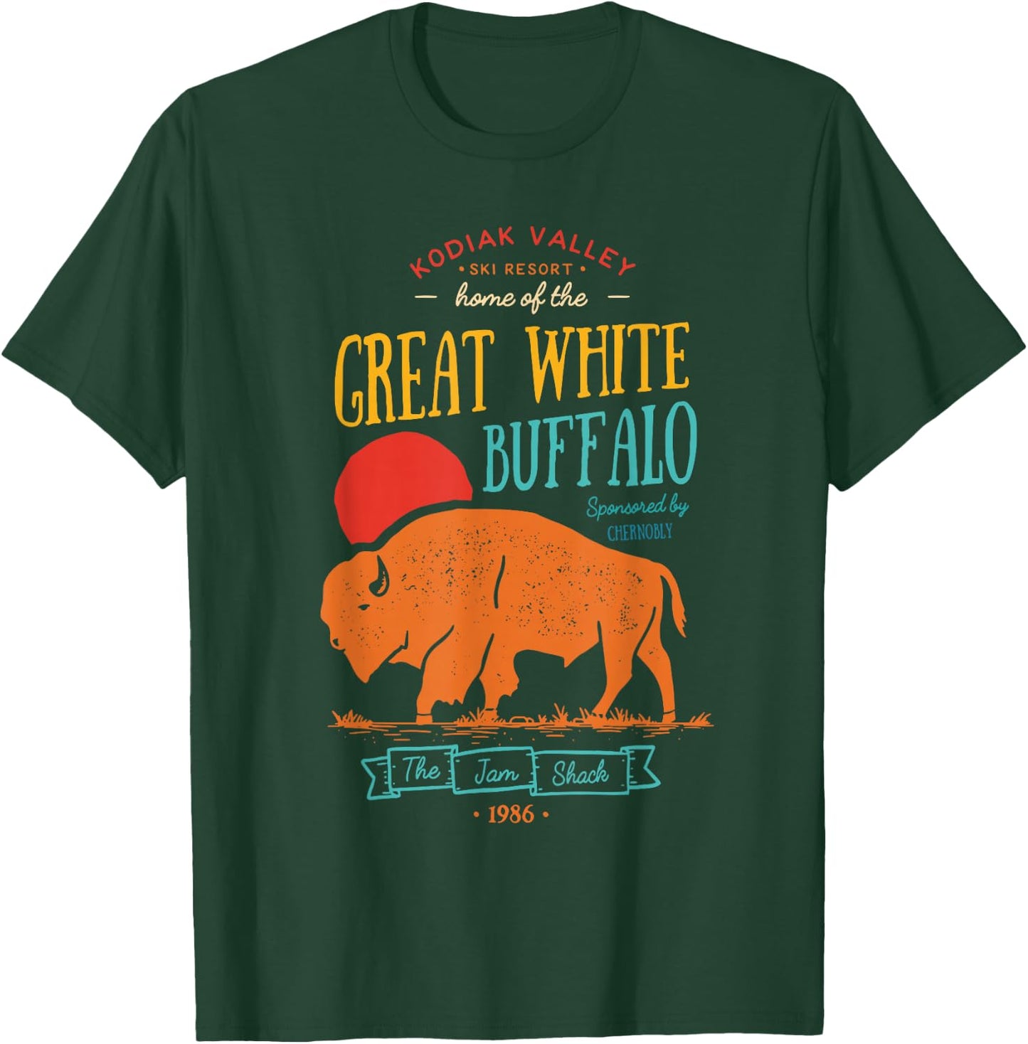 Kodiak Valley Ski Resort Home Of The Great White Buffalo T-Shirt - T-Shirt | Forest