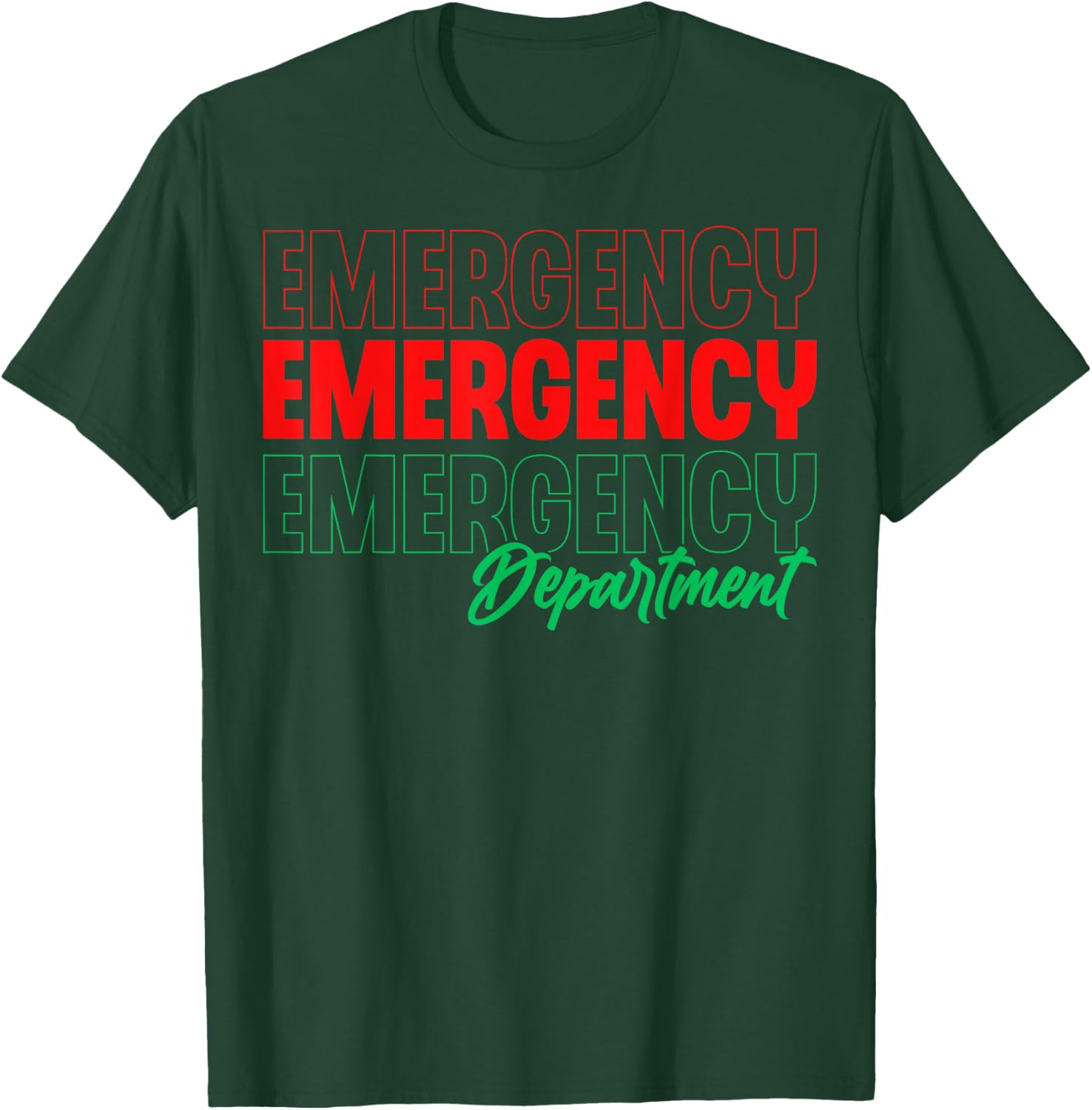 Emergency Department Xmas Holiday ER Nurse Christmas T-Shirt - T-Shirt | Forest