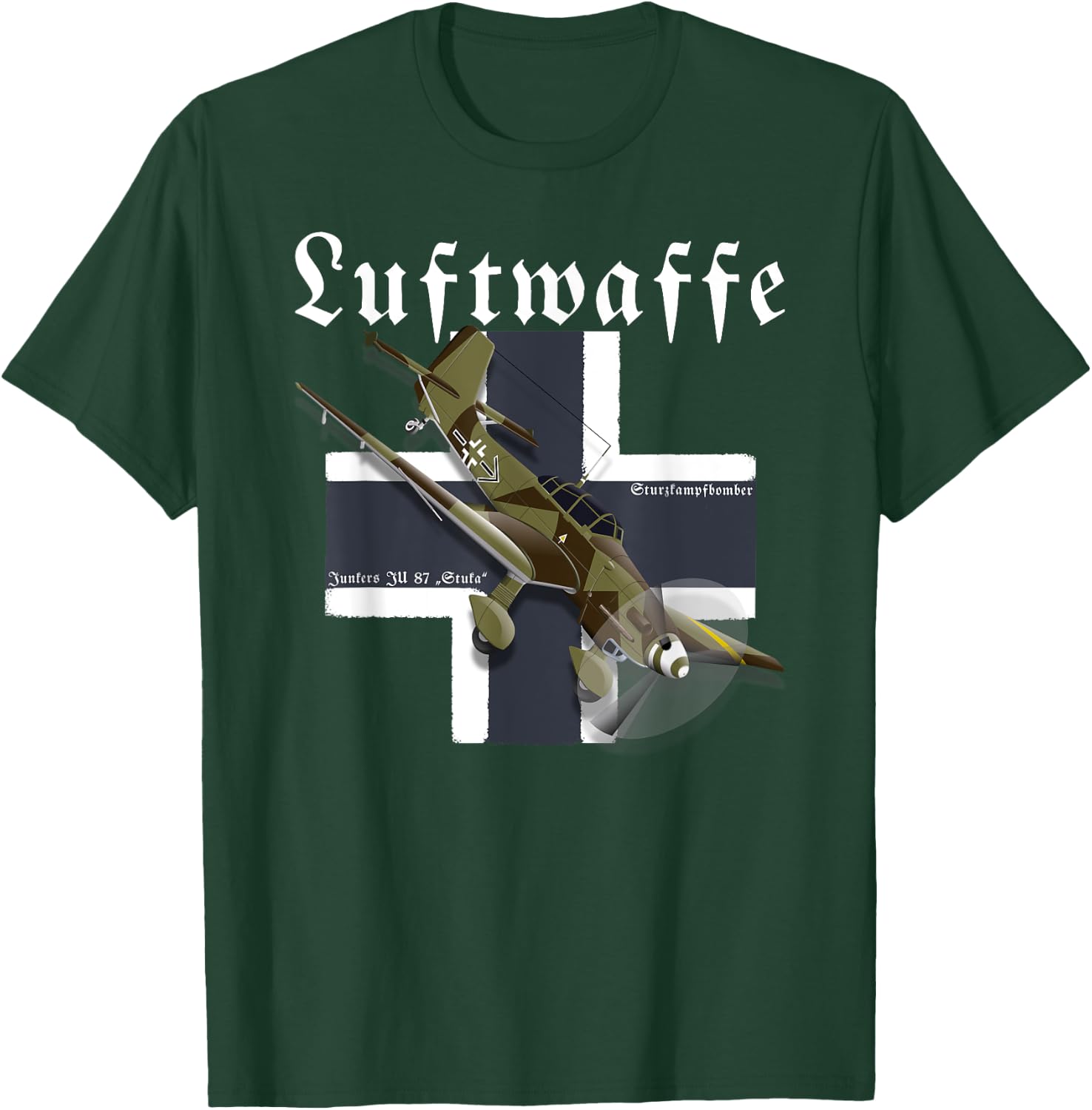 German Warbird I Junkers Ju 87 Stuka I WW2 Airplanes T-Shirt - T-Shirt | Forest