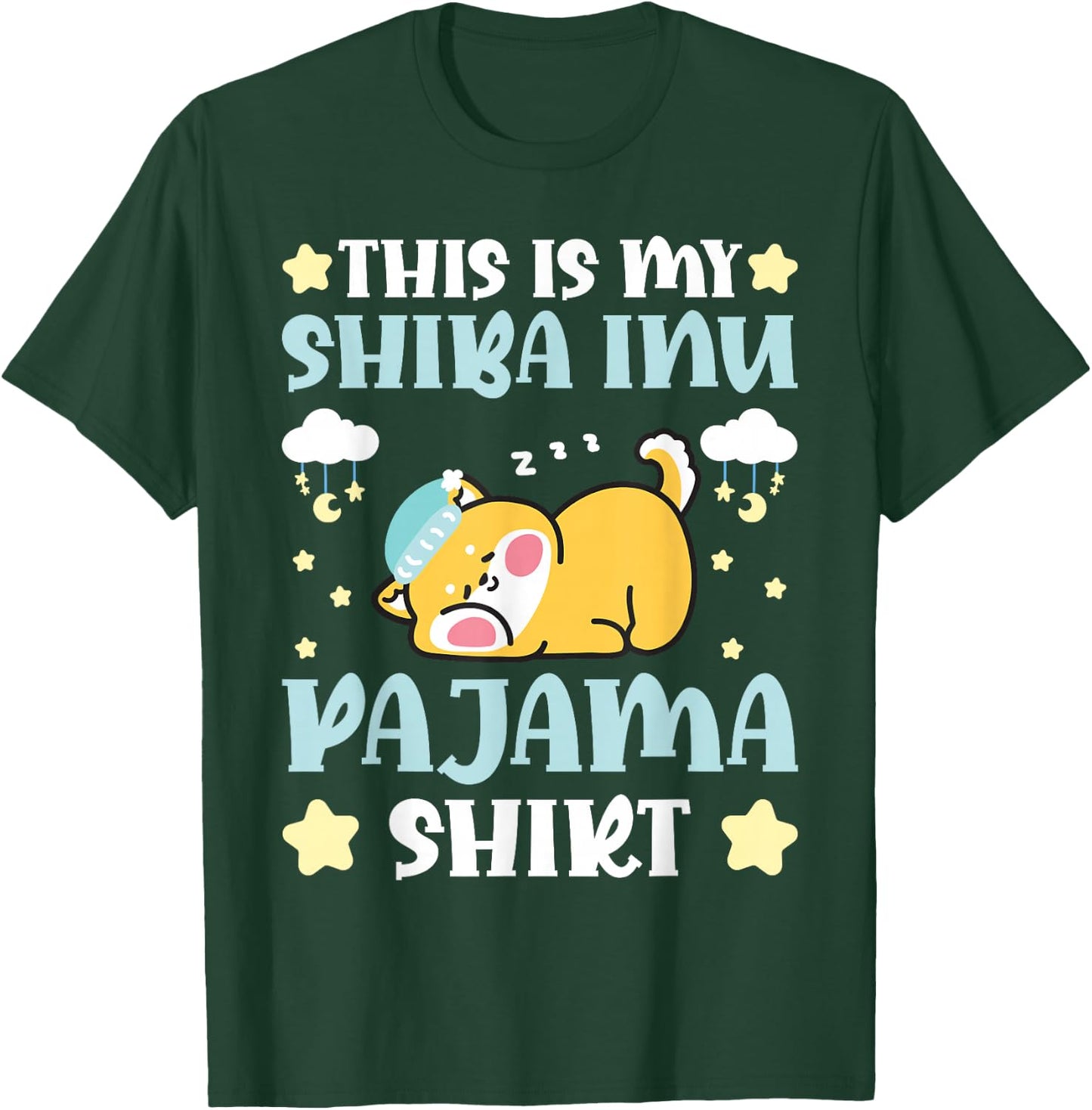 Cute PJ Teen Boys PJs Girls PJs Funny PJ My Shiba Inu Pajama T-Shirt - T-Shirt | Forest