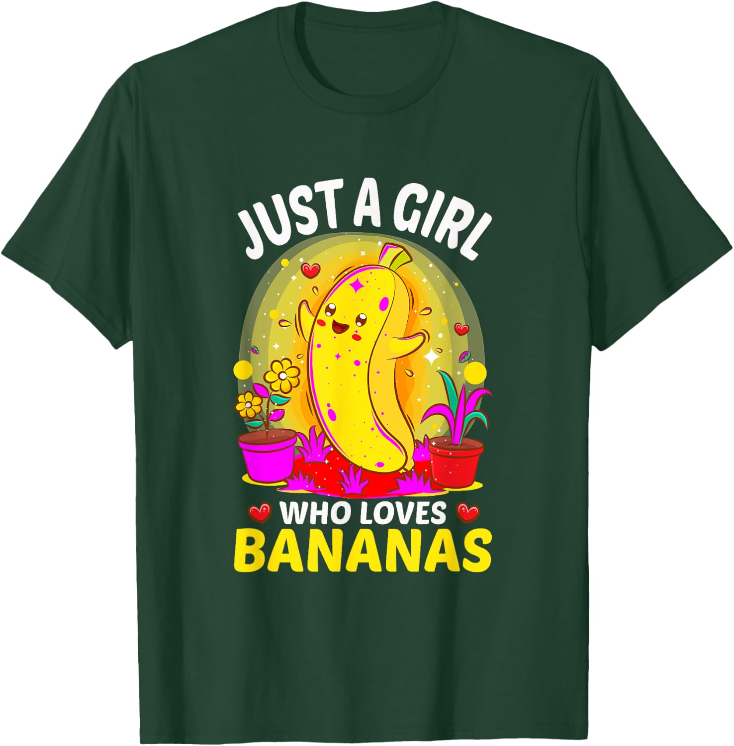 Just A Girl Who Loves Bananas Lover Fruit Banana T-Shirt - T-Shirt | Forest