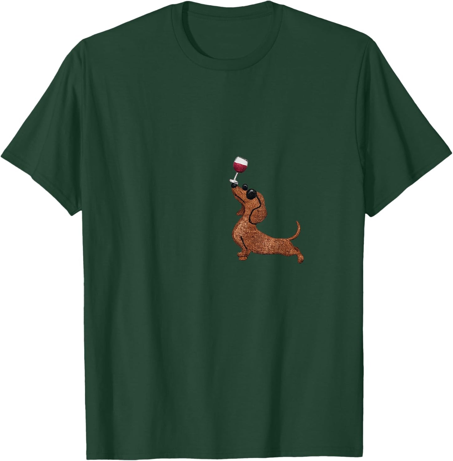 Lustiges Dackel Wein Motiv T-Shirt - T-Shirt | Forest