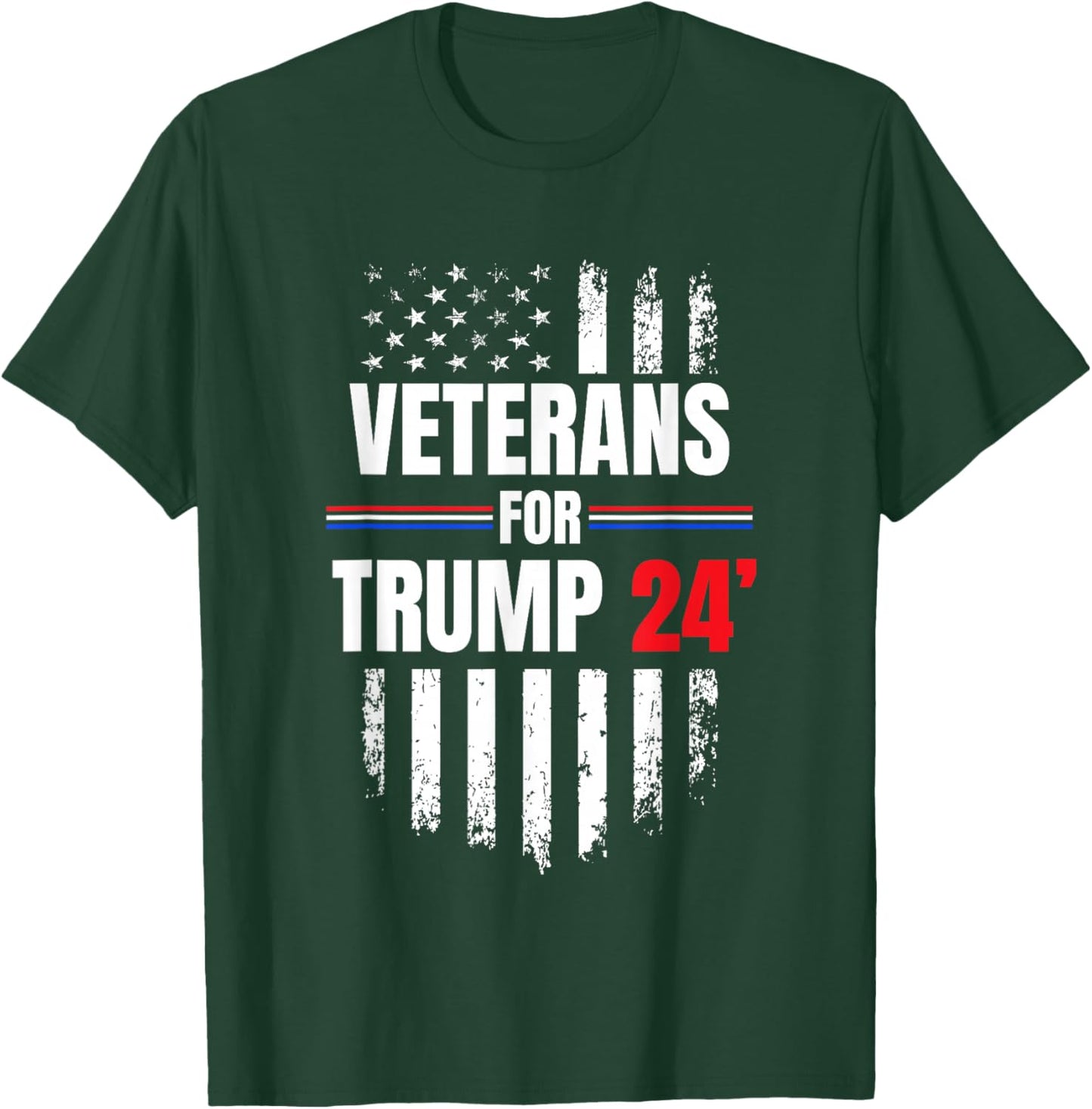Veterans For Trump 2024 American Flag T-Shirt - T-Shirt | Forest