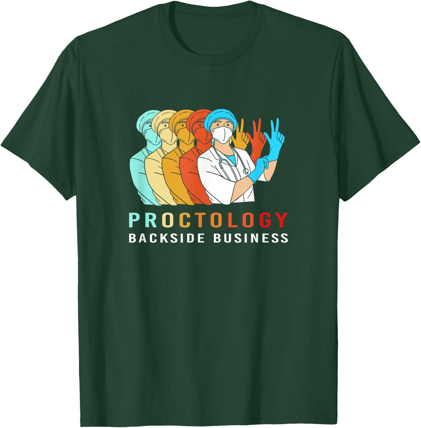 Proctology Backside Business Retro Funny Proctologist T-Shirt - T-Shirt | Forest