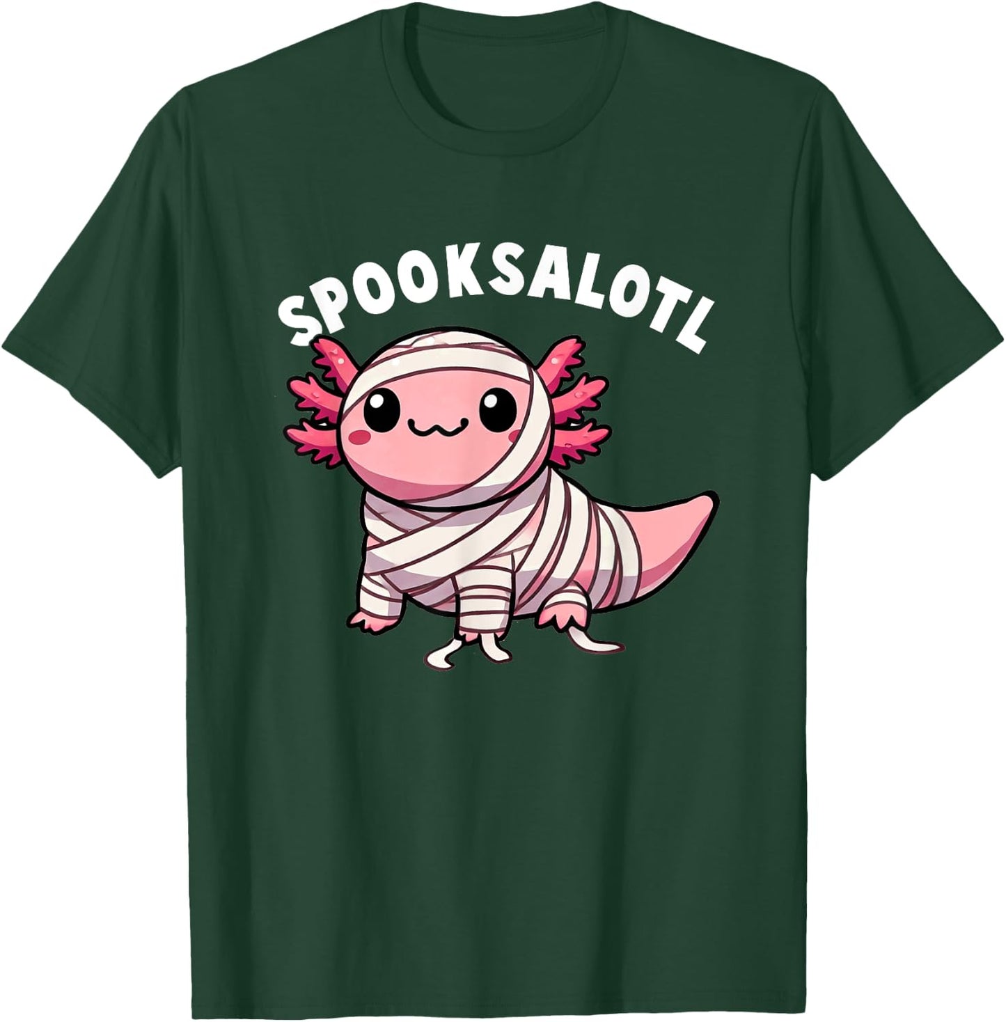 Halloween Axolotl Spooksalotl Funny Axolotl Kids Women Men T-Shirt - T-Shirt | Forest