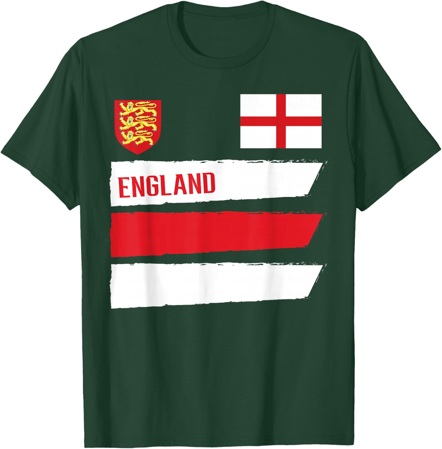 England Flag English Football Soccer Fan Men Women Kids T-Shirt - T-Shirt | Forest