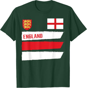 England Flag English Football Soccer Fan Men Women Kids T-Shirt - T-Shirt | Forest