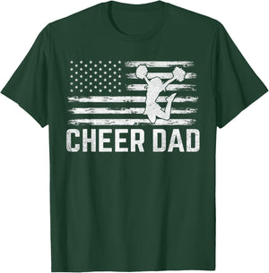 USA Patriotic Dad Father's Day American Flag Cheer Dad T-Shirt - T-Shirt | Forest