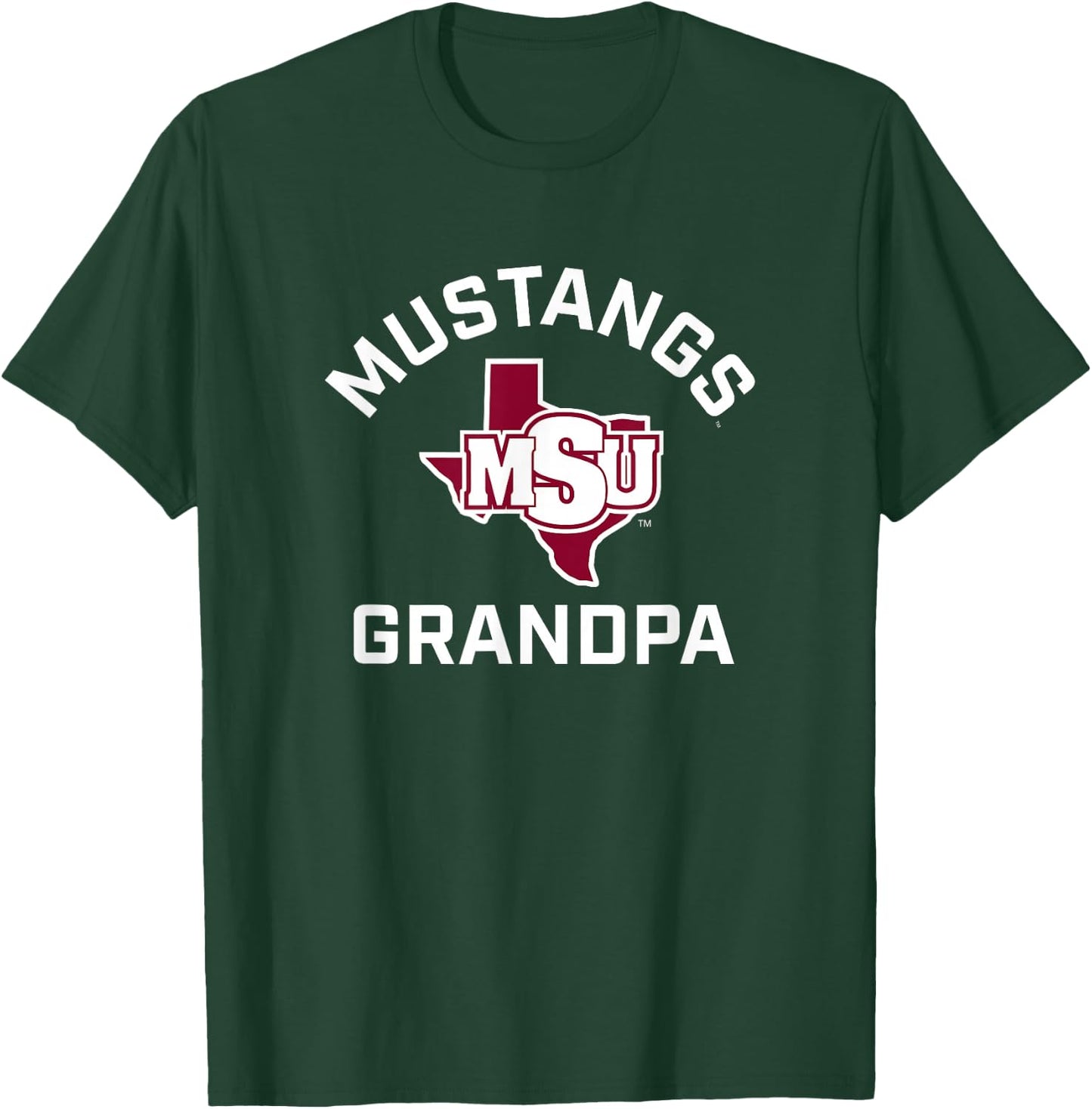 Midwestern State University Mustangs Arched Grandpa T-Shirt - T-Shirt | Forest