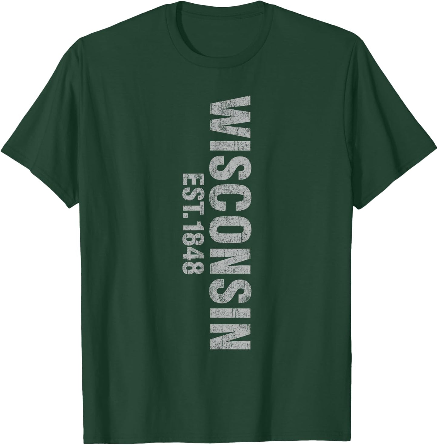 Wisconsin state patriotic American USA distressed design Women Kids Men T-Shirt - T-Shirt | Forest