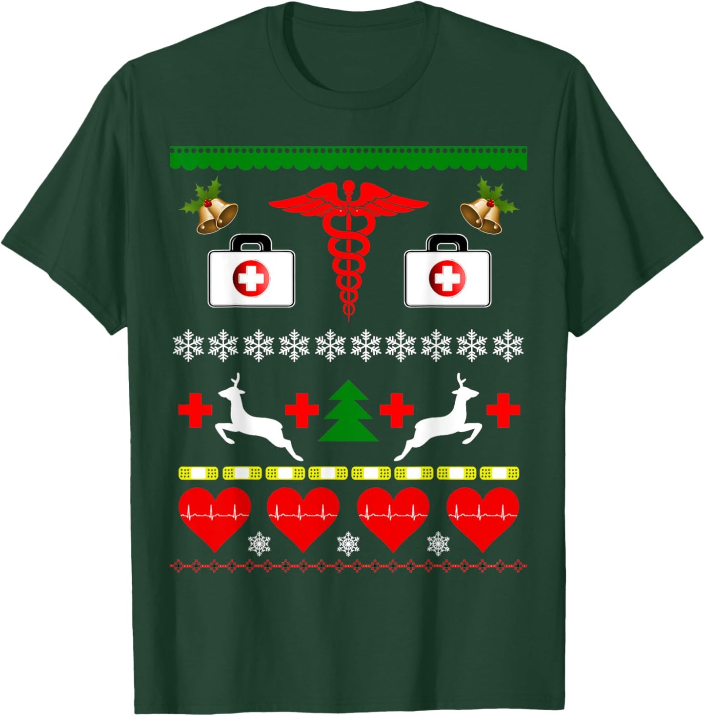 Ugly Christmas Design Nurse Doctor Medical Profession T-Shirt - T-Shirt | Forest