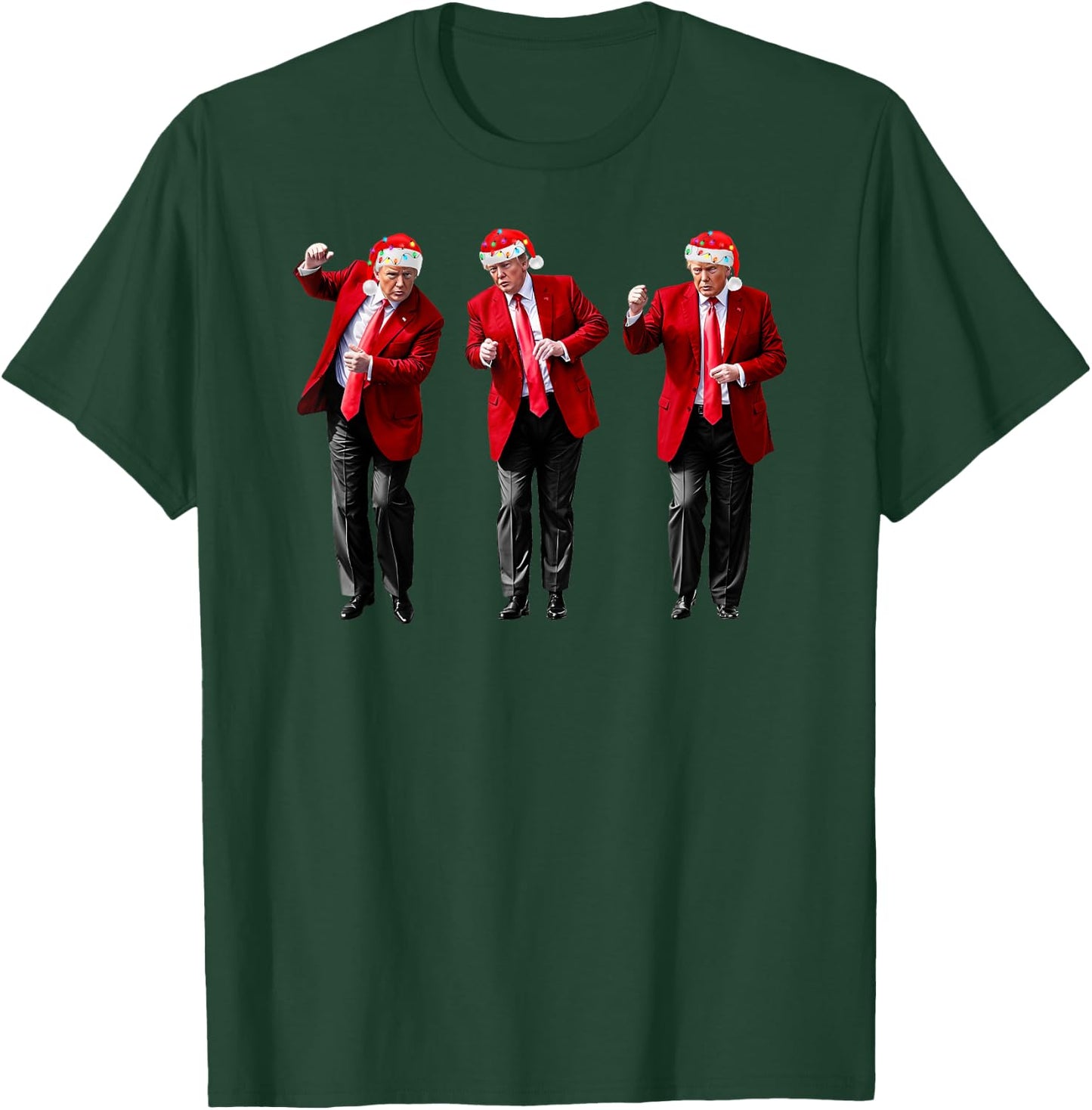 Christmas Donald Trump President 2024 Dancing Funny Santa T-Shirt - T-Shirt | Forest