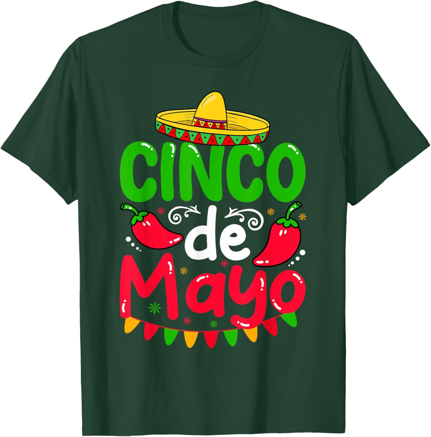 Cinco De Mayo Lets Fiesta Squad 5 De Mayo Mexican Men Women T-Shirt - T-Shirt | Forest
