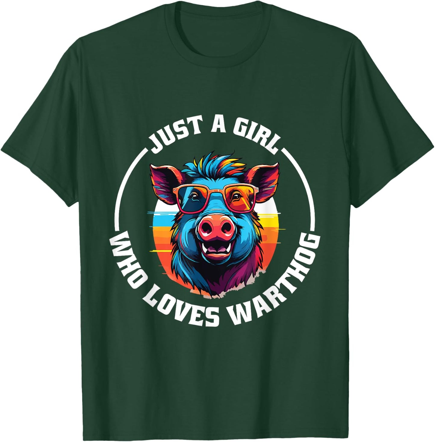 Girl Loves Warthog Costume Funny Pig Outfit Wart hog T-Shirt - T-Shirt | Forest