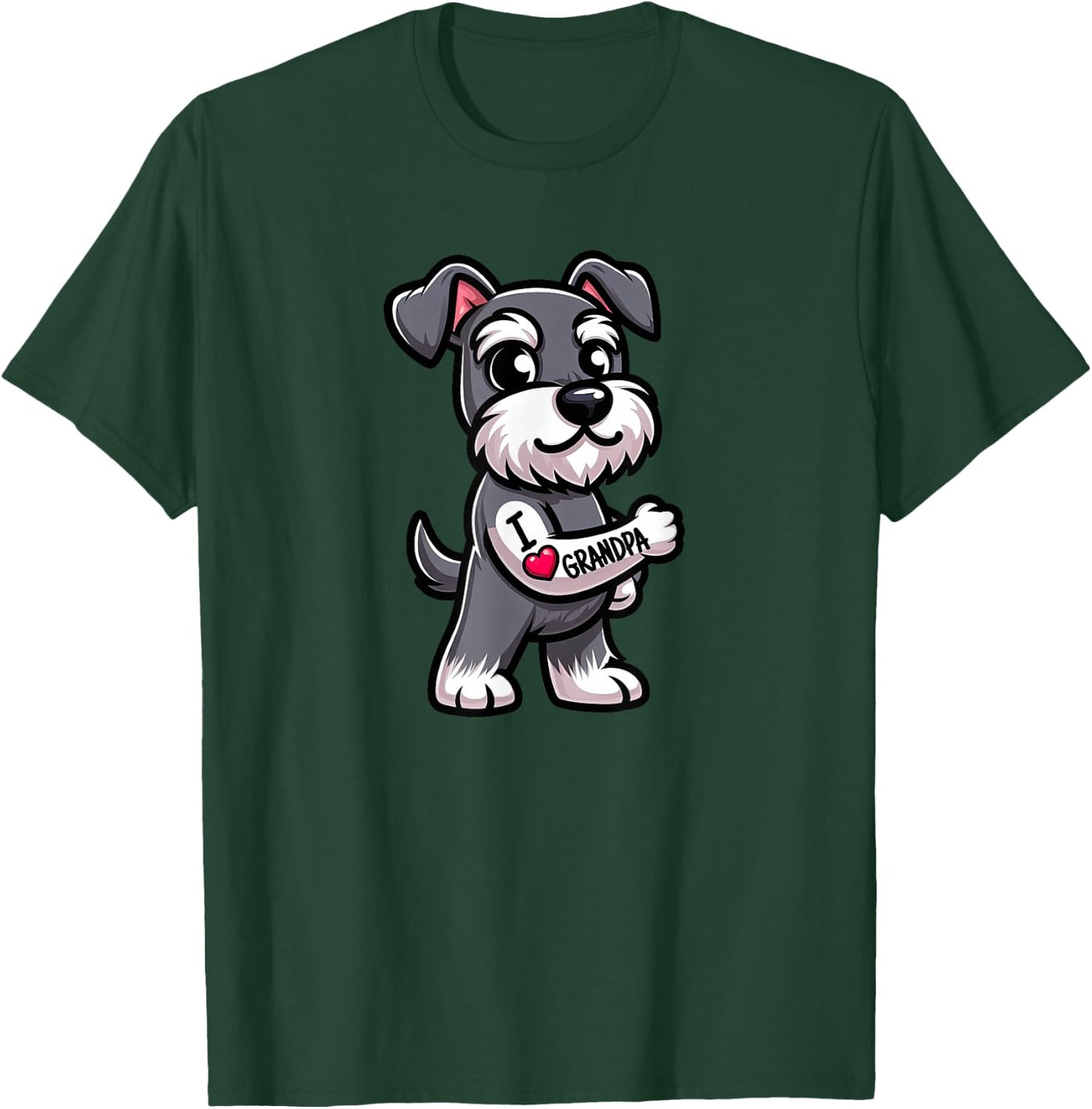 Schnauzer I Love Grandpa Funny Dog Tattoo T-Shirt - T-Shirt | Forest