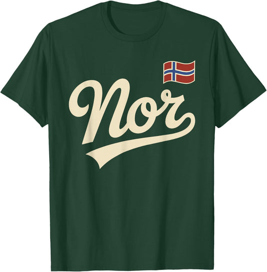 Norway Vintage Script Fan T-Shirt - T-Shirt | Forest