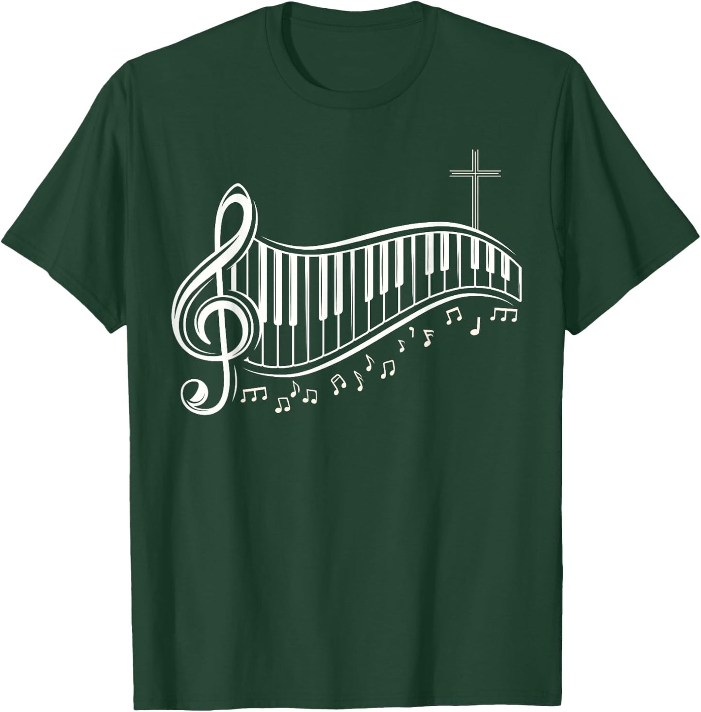 Christian Worship Music Choir Piano Pianist Piano Player T-Shirt - T-Shirt | Forest