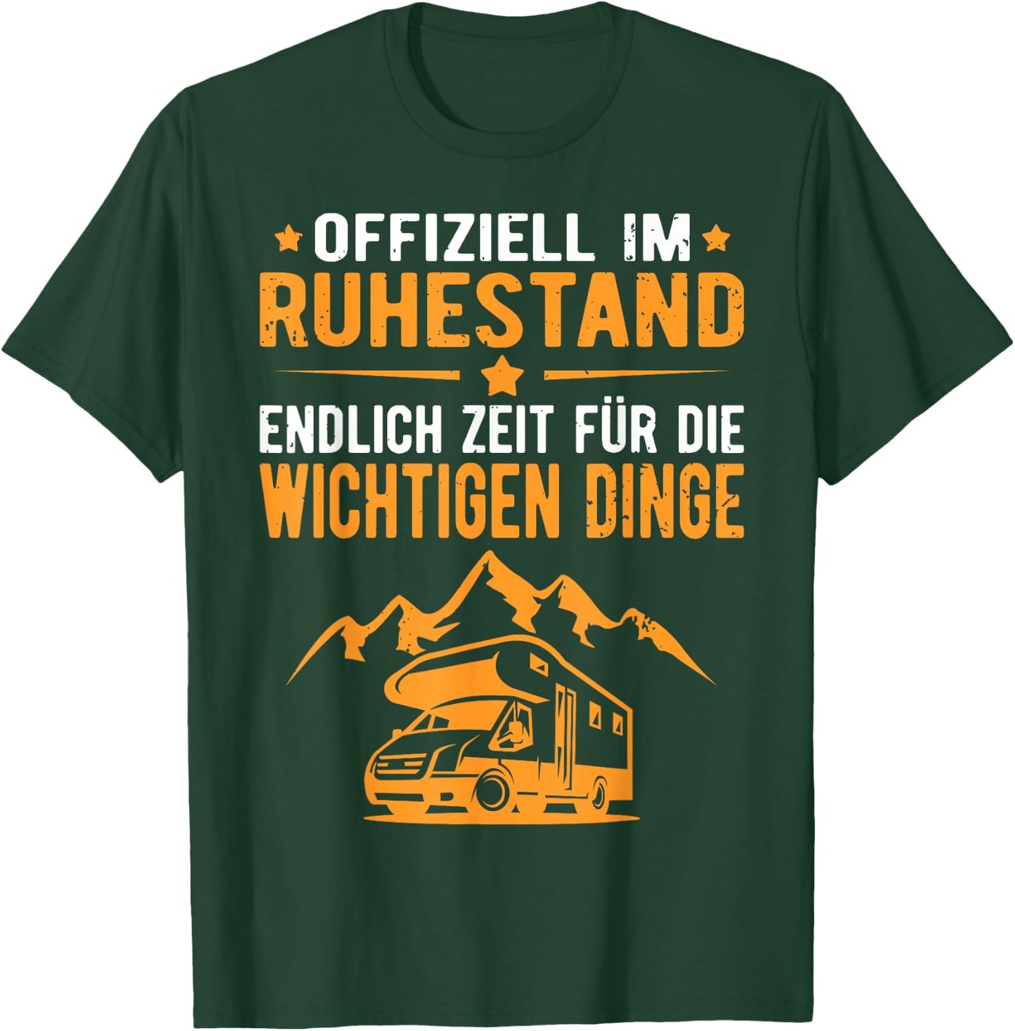 Wohnmobil Wohnwagen Rentner Rente Camper Ruhestand Camping - Schwarz, Klein, , Kurzarm, Polyester 100%, Camping-Novelty , Senioren, Rentner, Camper T-Shirt - T-Shirt | Forest