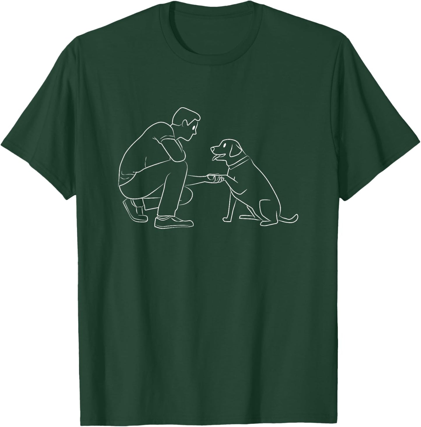 Dog And People Punch Hand Dog Friendship Fist Bump Men Women T-Shirt - T-Shirt | Forest