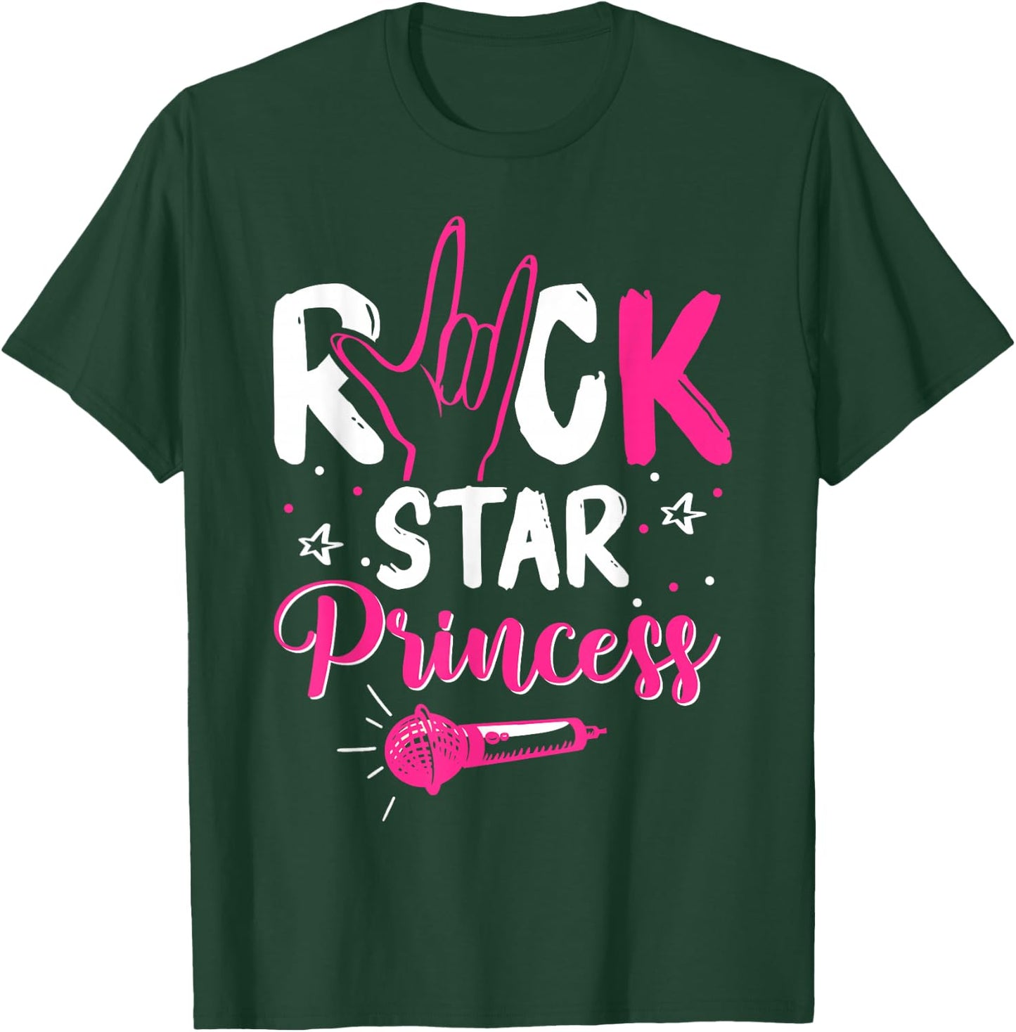 Women's Rockstar Birthday Girl Rock Star Princess Party Music , black T-Shirt - T-Shirt | Forest