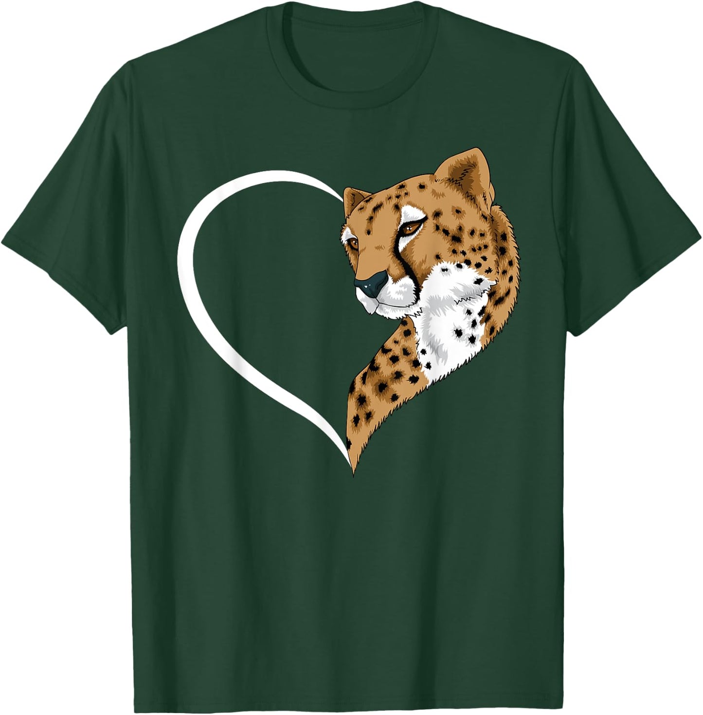 Cheetah Shirts Girls Kids Heart Cute Cheetah T-Shirt - T-Shirt | Forest