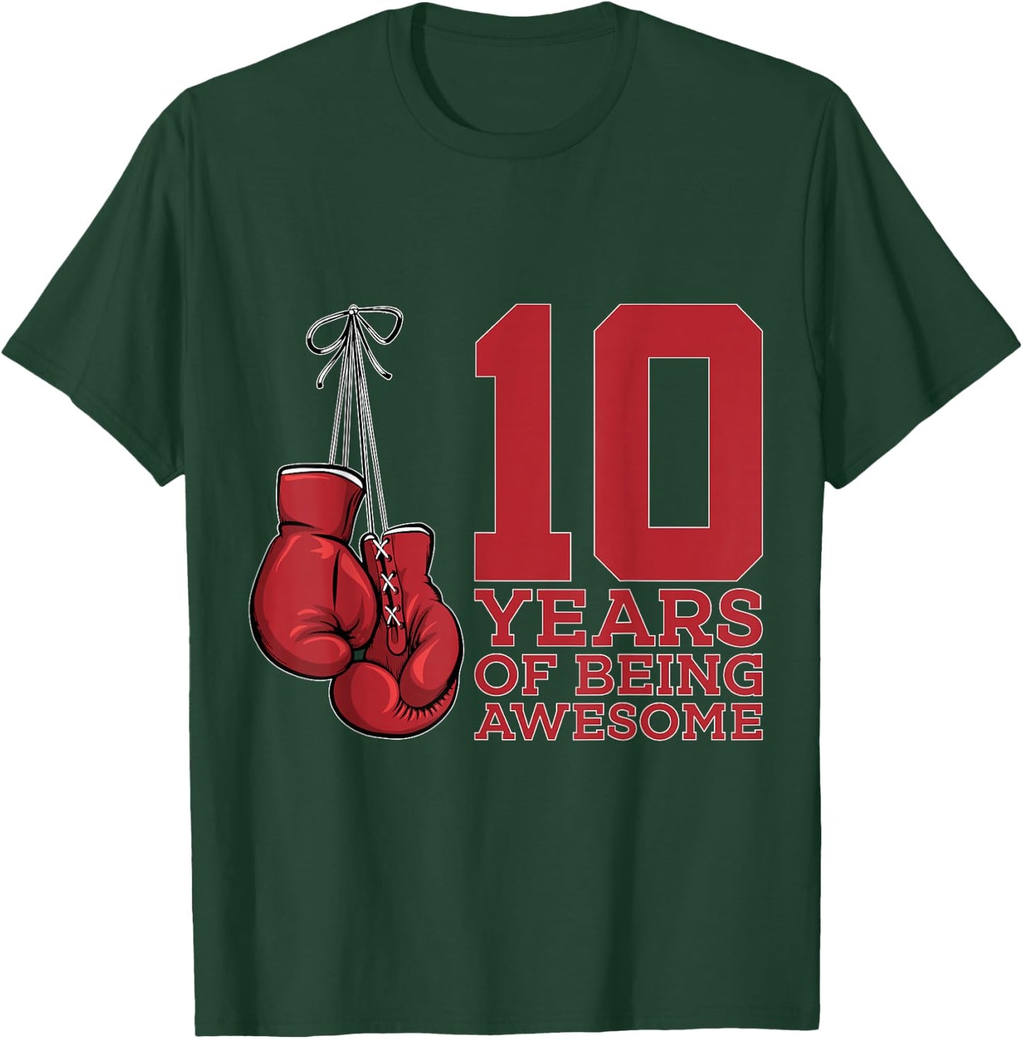 Boxing 10 Years of Being Awesome Boxer 10th Birthday T-Shirt - T-Shirt | Forest