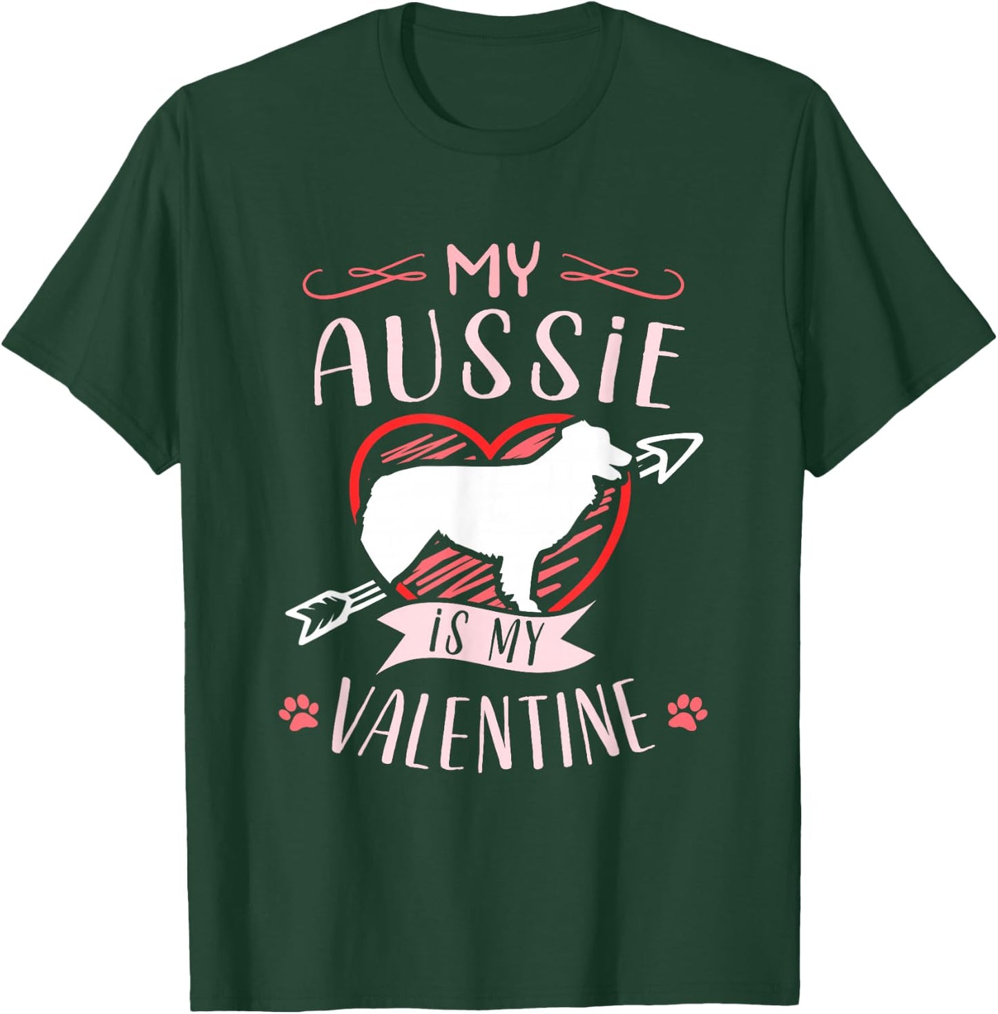 Valentine's day - Australian shepherd Dog Valentine T-Shirt - T-Shirt | Forest