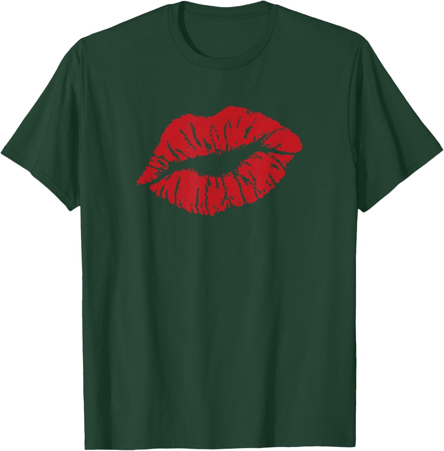 Red Lips Lipstick Kiss T-Shirt - T-Shirt | Forest