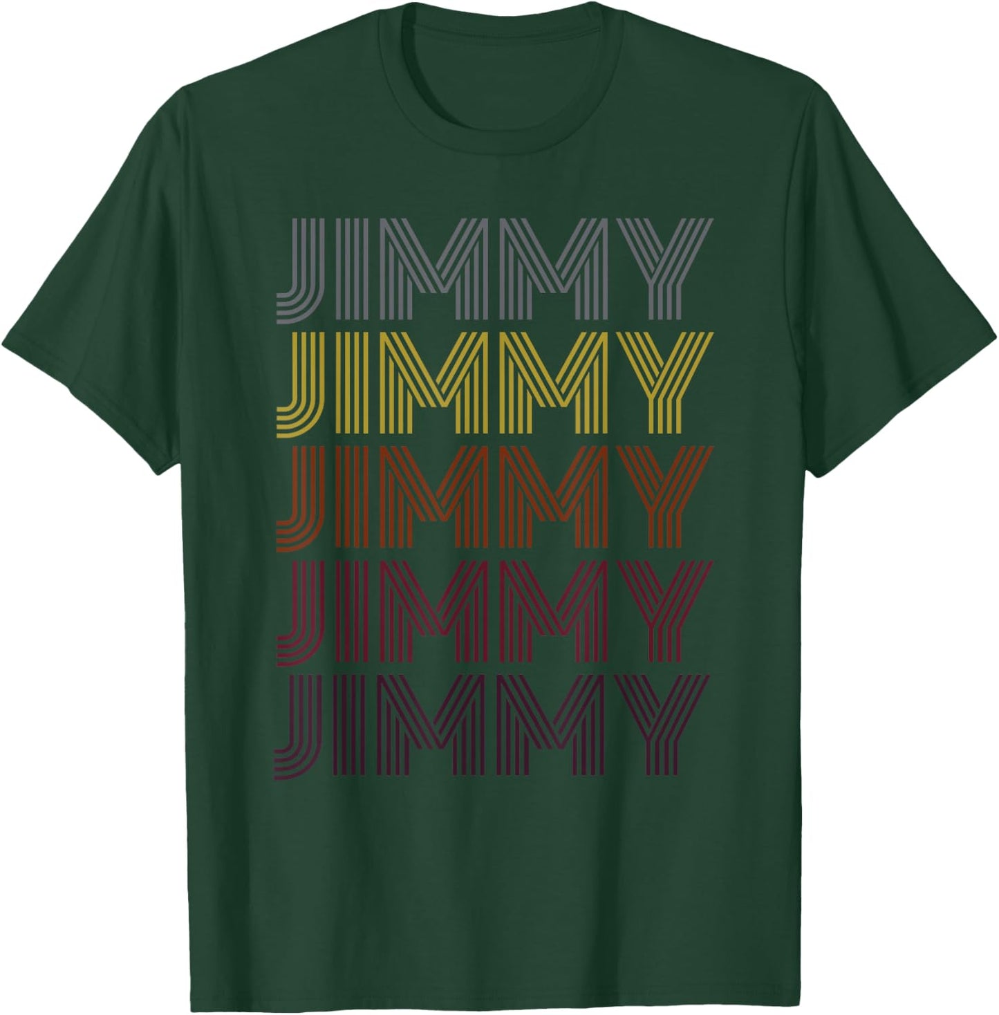 Jimmy Name Personalized Retro Vintage Birthday Gift T-Shirt - T-Shirt | Forest