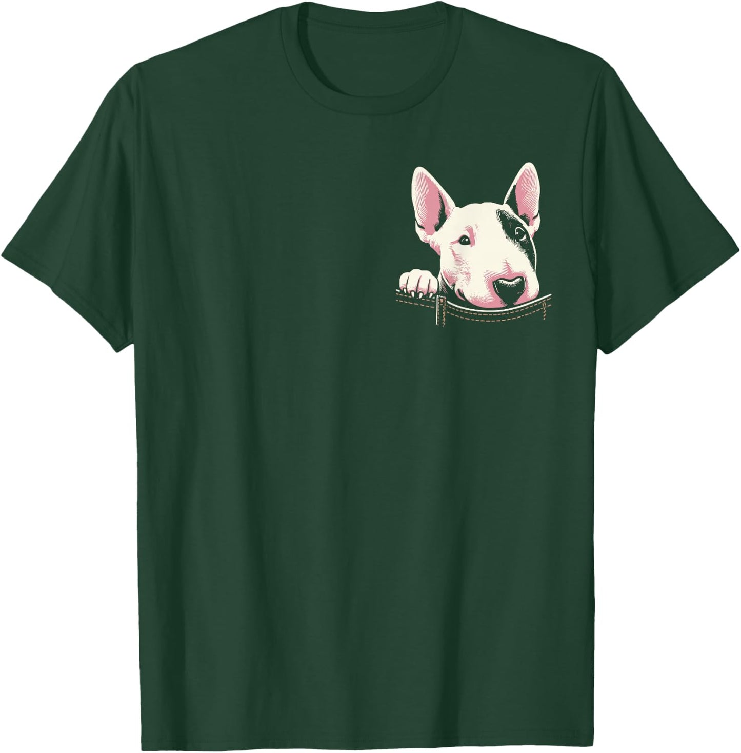 Cute Bull Terrier Scout Dog Graphic Design T-Shirt - T-Shirt | Forest