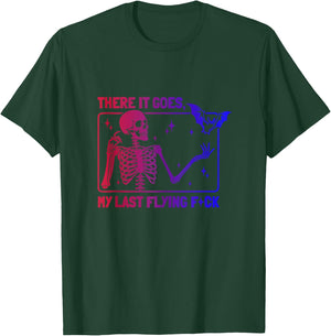 There It Goes My Last Flying F-ck Tie Dye Skeleton Sarcastic T-Shirt - T-Shirt | Forest