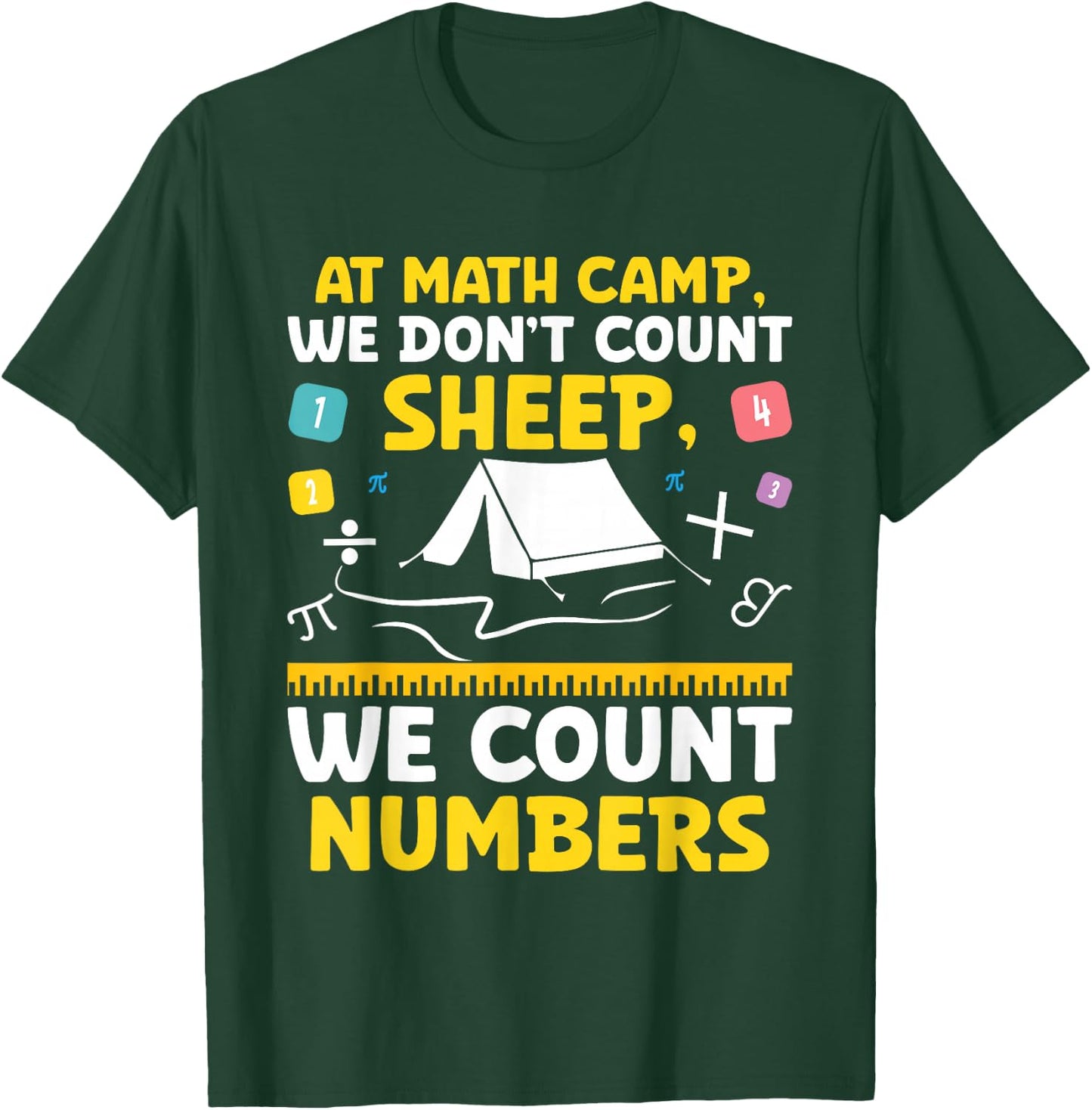 Math Camp Math Camper Mathematician Camping Mathematics T-Shirt - T-Shirt | Forest