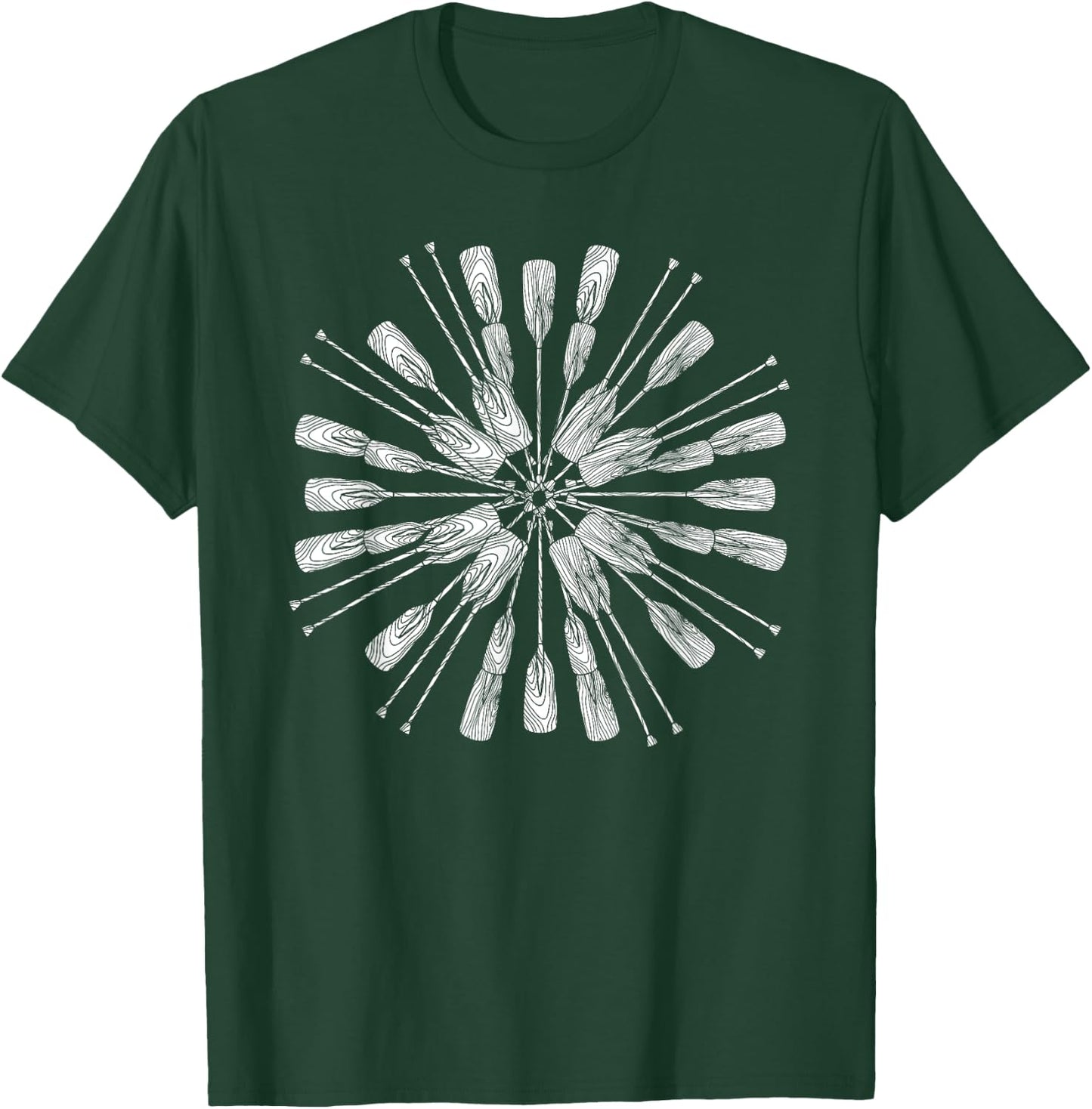 Oar Mandala - Kayak Canoe & Boating Art Design T-Shirt - T-Shirt | Forest
