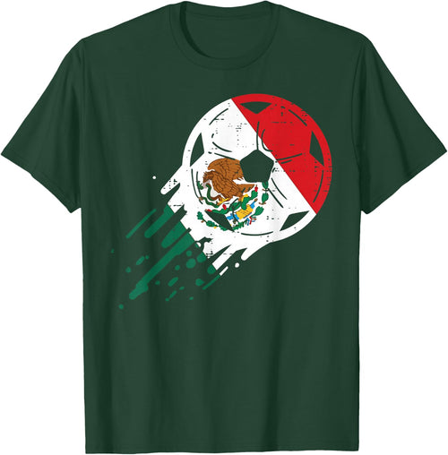 Mexico Flag Soccer Ball Mexican Football Fan Men Women Kids