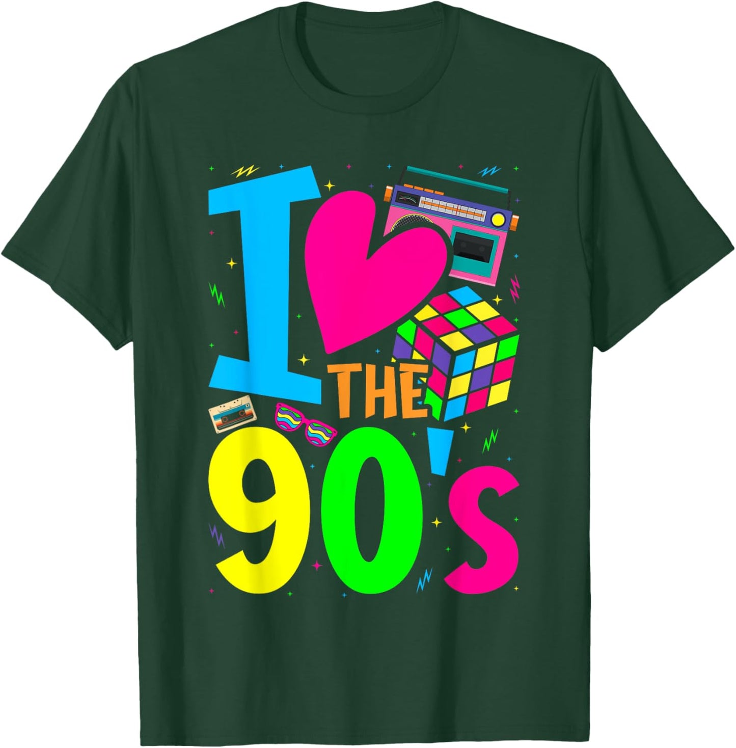 I Love The 90s Clothes and Men Party Funny T-Shirt - T-Shirt | Forest