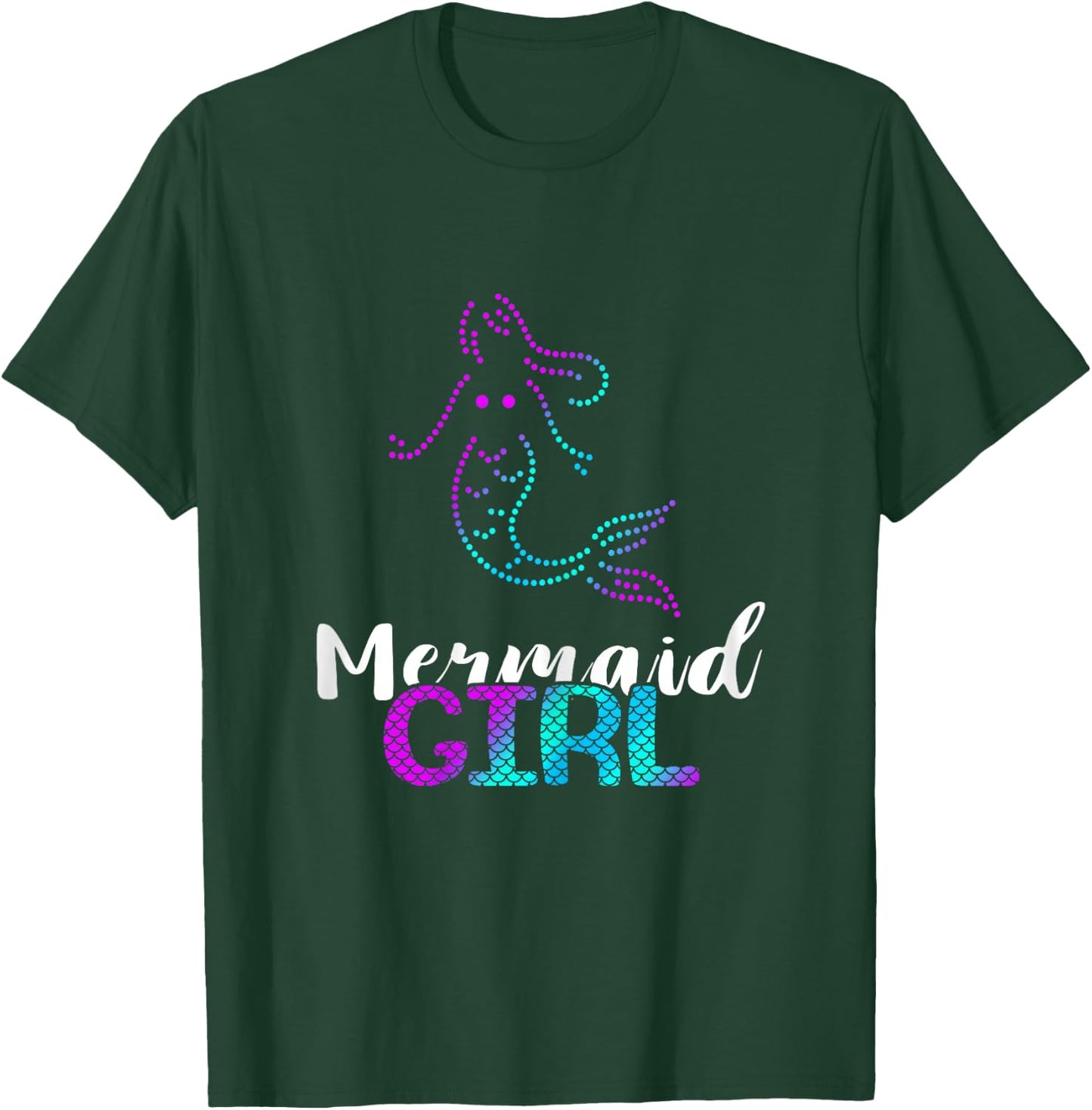 Aqua Mermaid Girl Clamshell Sea Creature Mermaid Love T-Shirt - T-Shirt | Forest